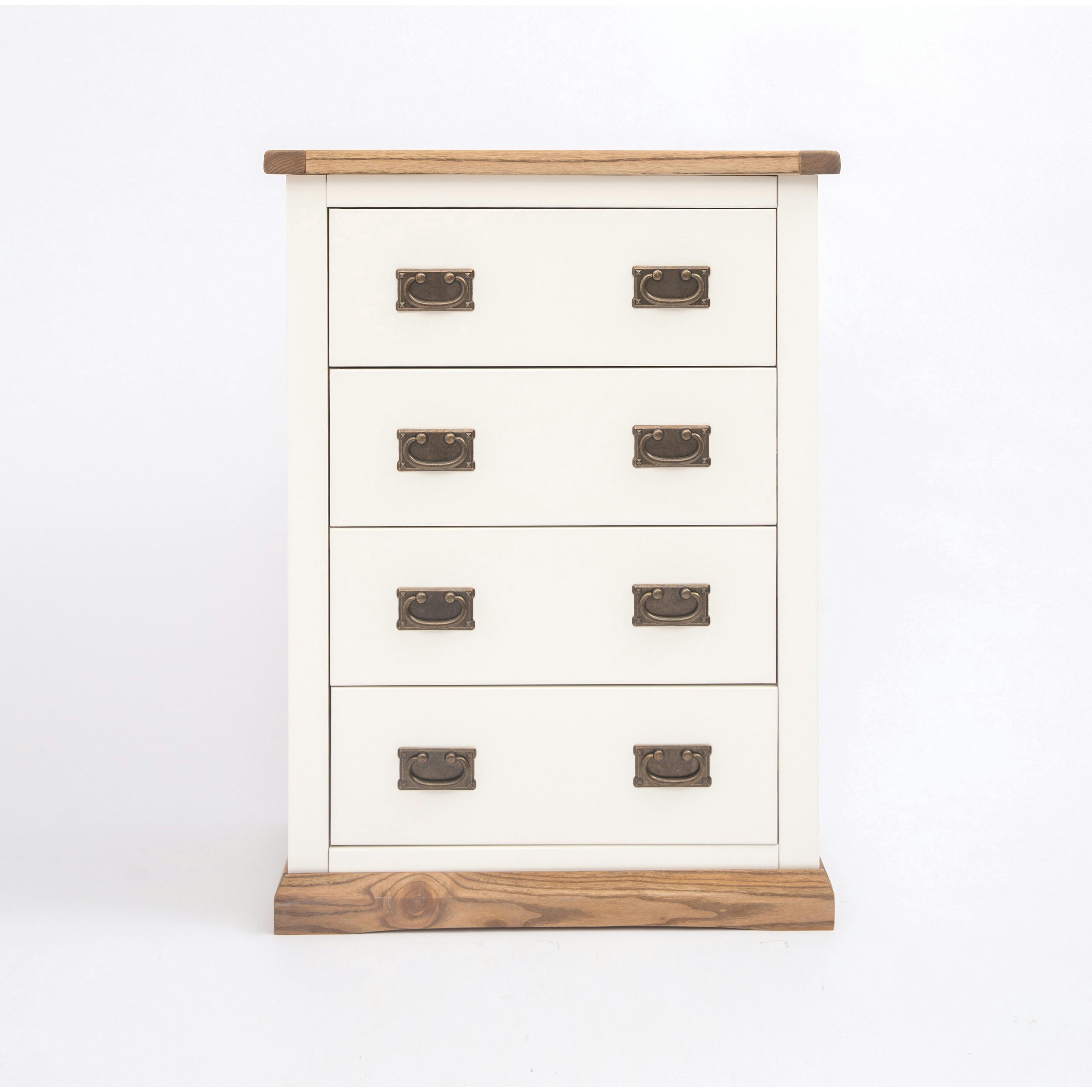 Rackhams White Tropea 4 Drawer Chest Of Drawers Bras Drop Handle - Off