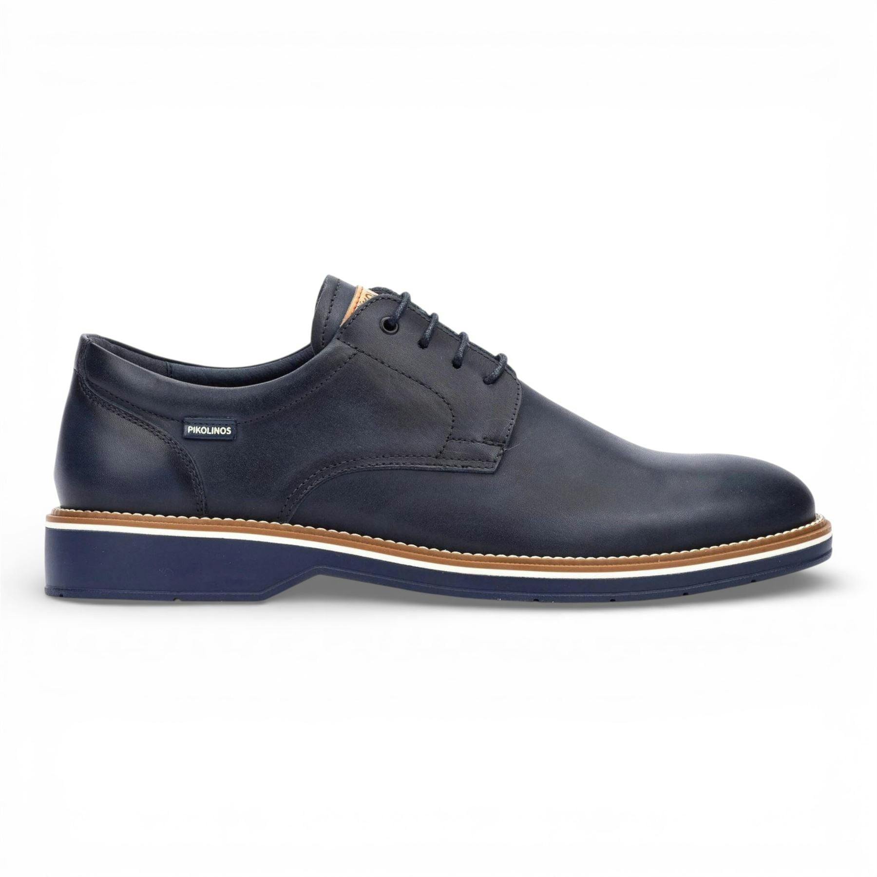 Pikolinos Men's Blue Leather Lace-Up Derby Comfort Shoes - Claret - Uk 9 | Eu 43 | Us 9-9.5