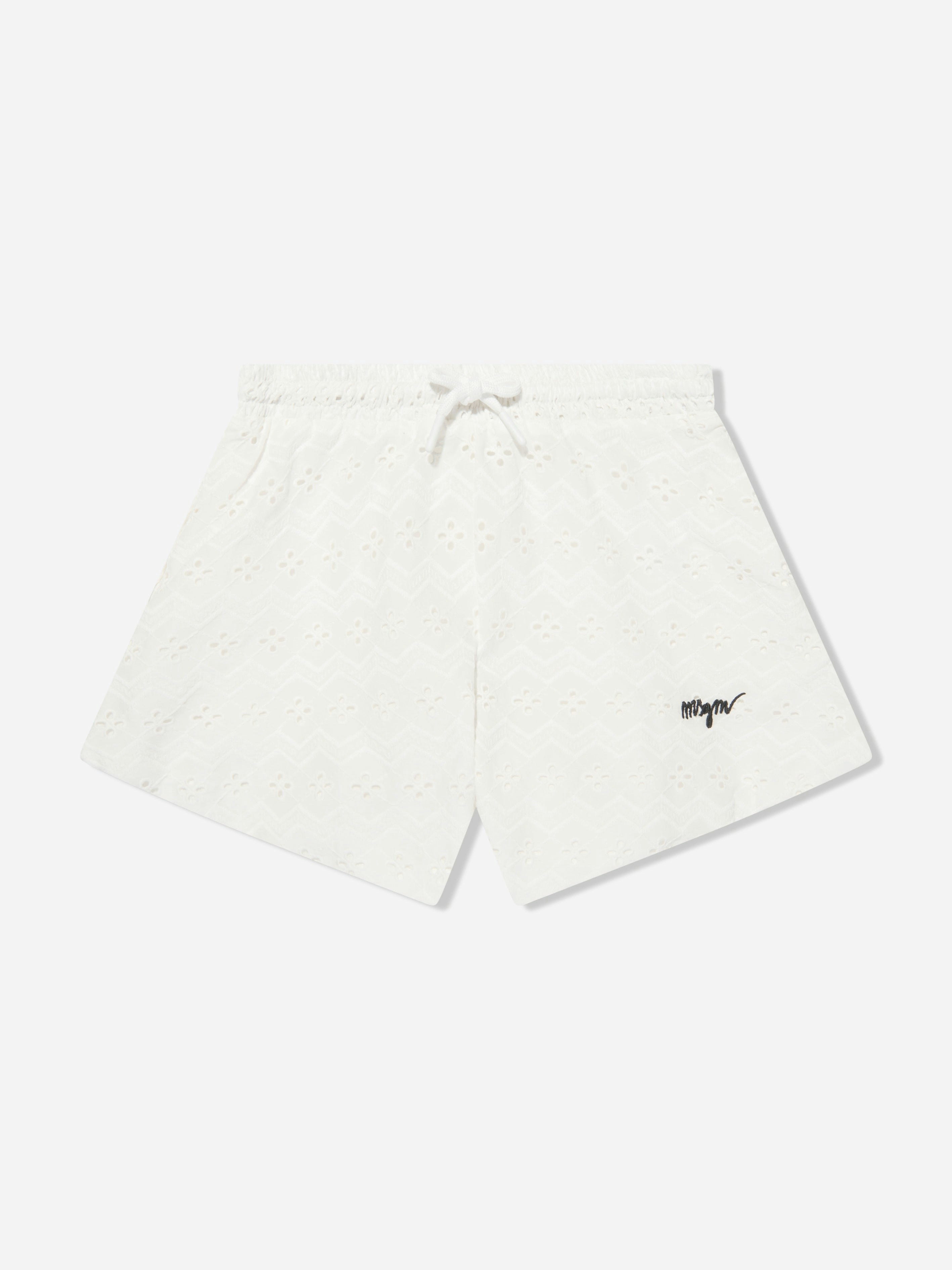 Msgm Girls White Flared Shorts In - 10 Yrs