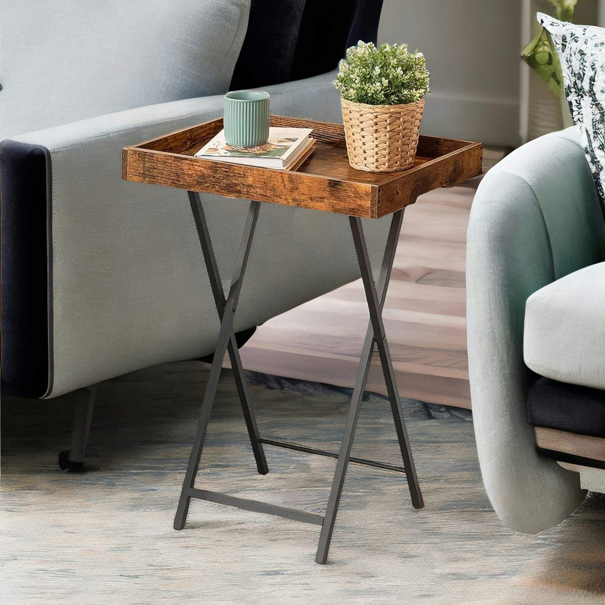 Rackhams Folding Tv Tray Table