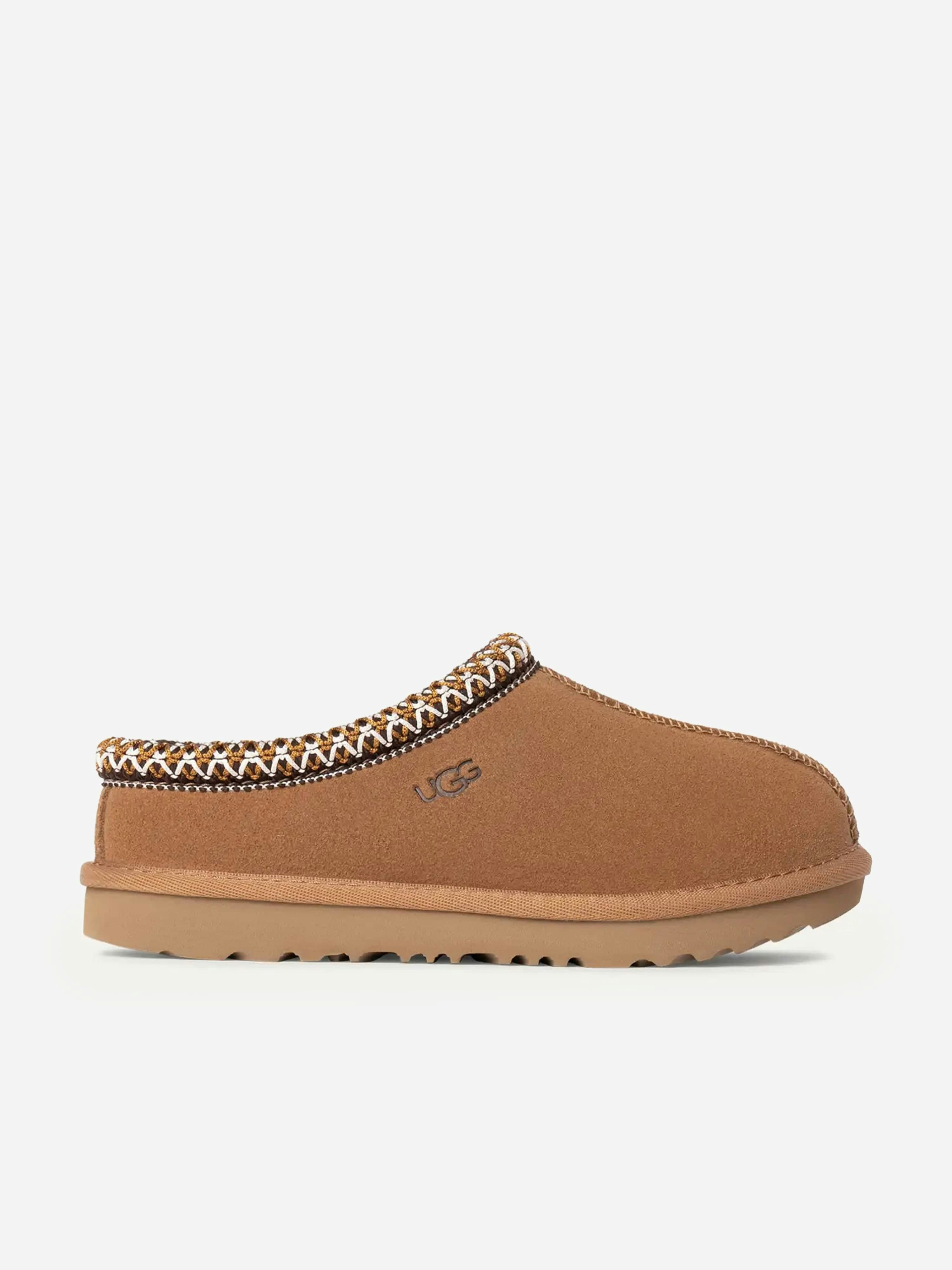 Ugg Brown Kids Suede Tasman Ii Slippers In Chestnut - Eu 27.5 Uk 9 Us 10