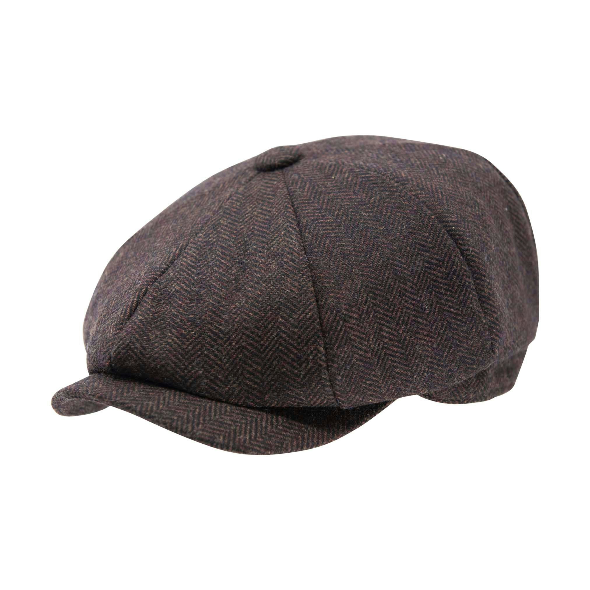 Heritage Traditions Carlyle Newsboy Cap - Oxblood Herringbone