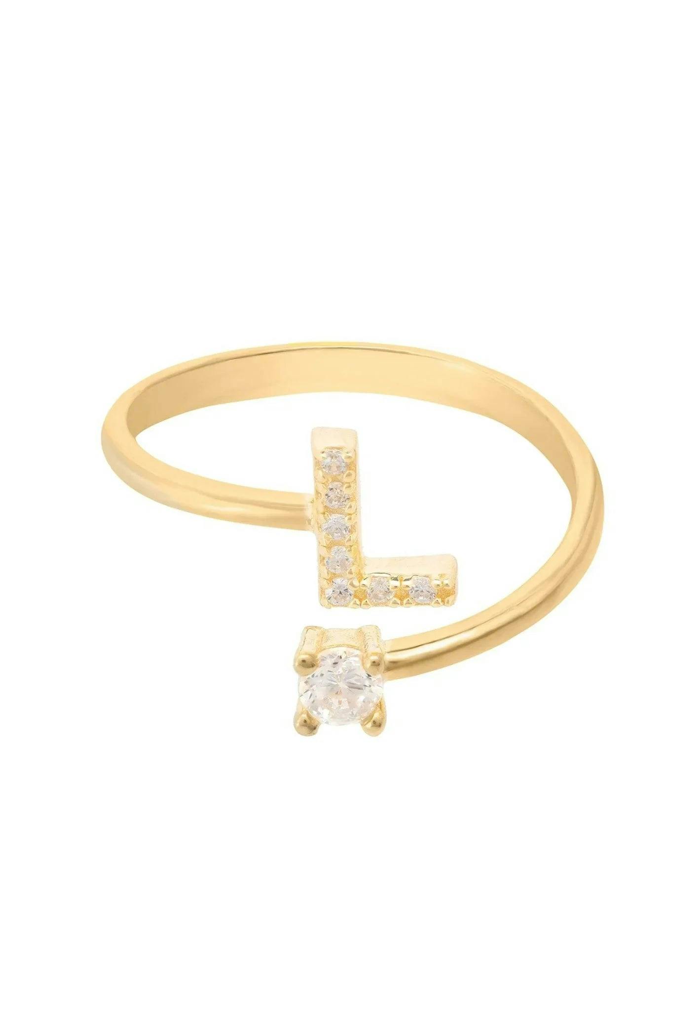 Latelita Gold Initial Ring L