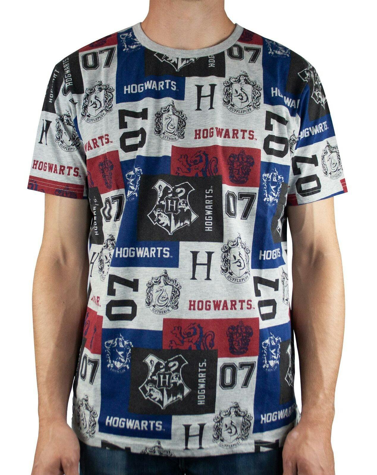 Vanilla Underground Men's Grey Harry Potter Hogwarts Houses Short Sleeved T-Shirt - Small