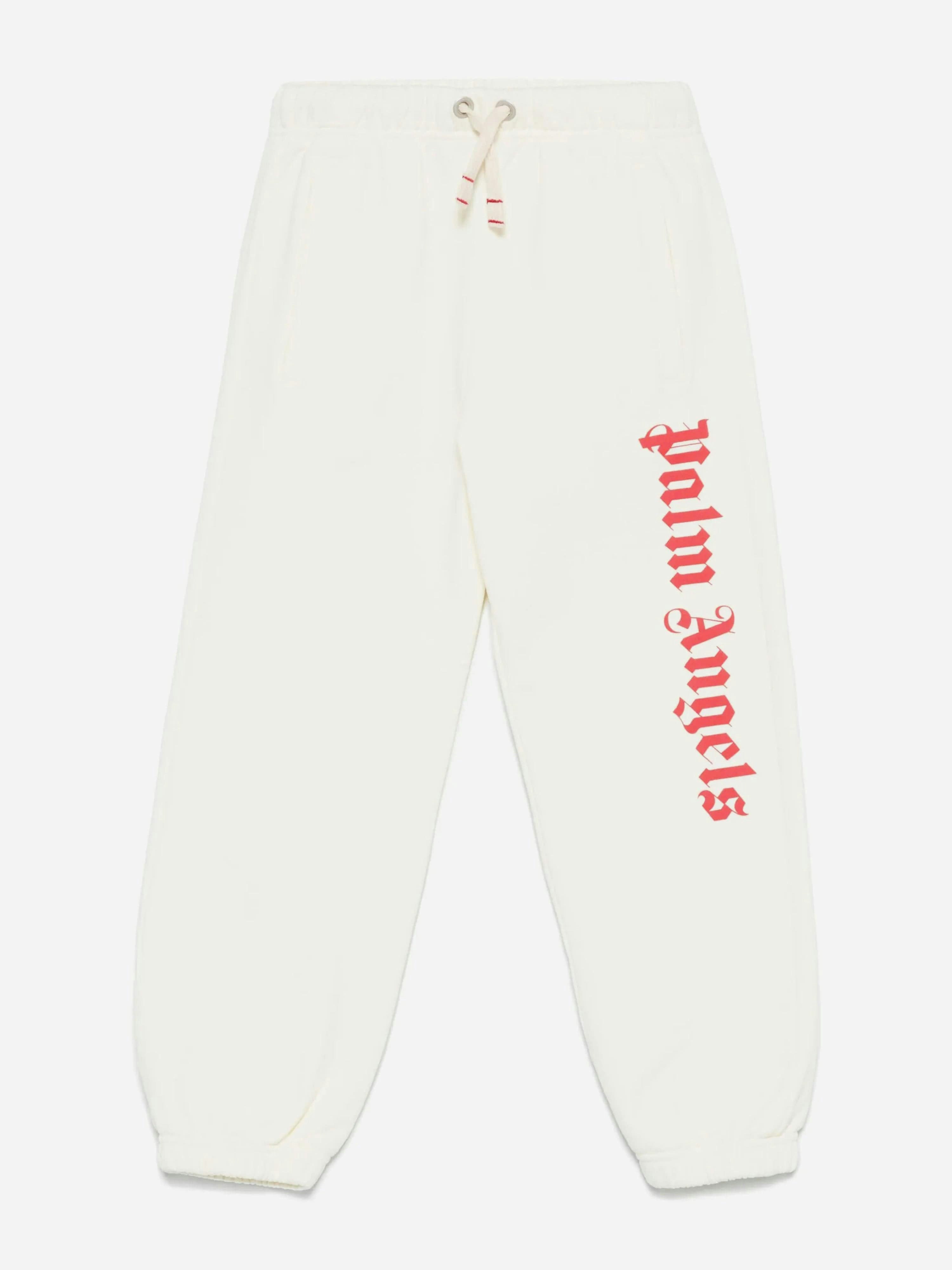 Palm Angels Girls Ivory Classic Overlogo Joggers In - 4 Yrs