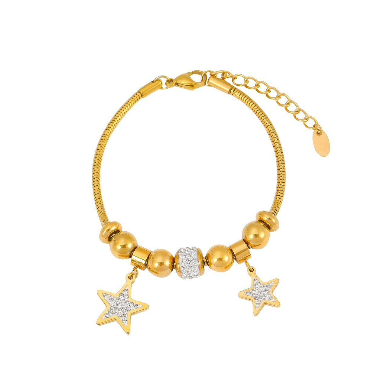 Luxe Tones Gold Stellina Luxe 18Ct Plated Star Charm Celestial Bracelet