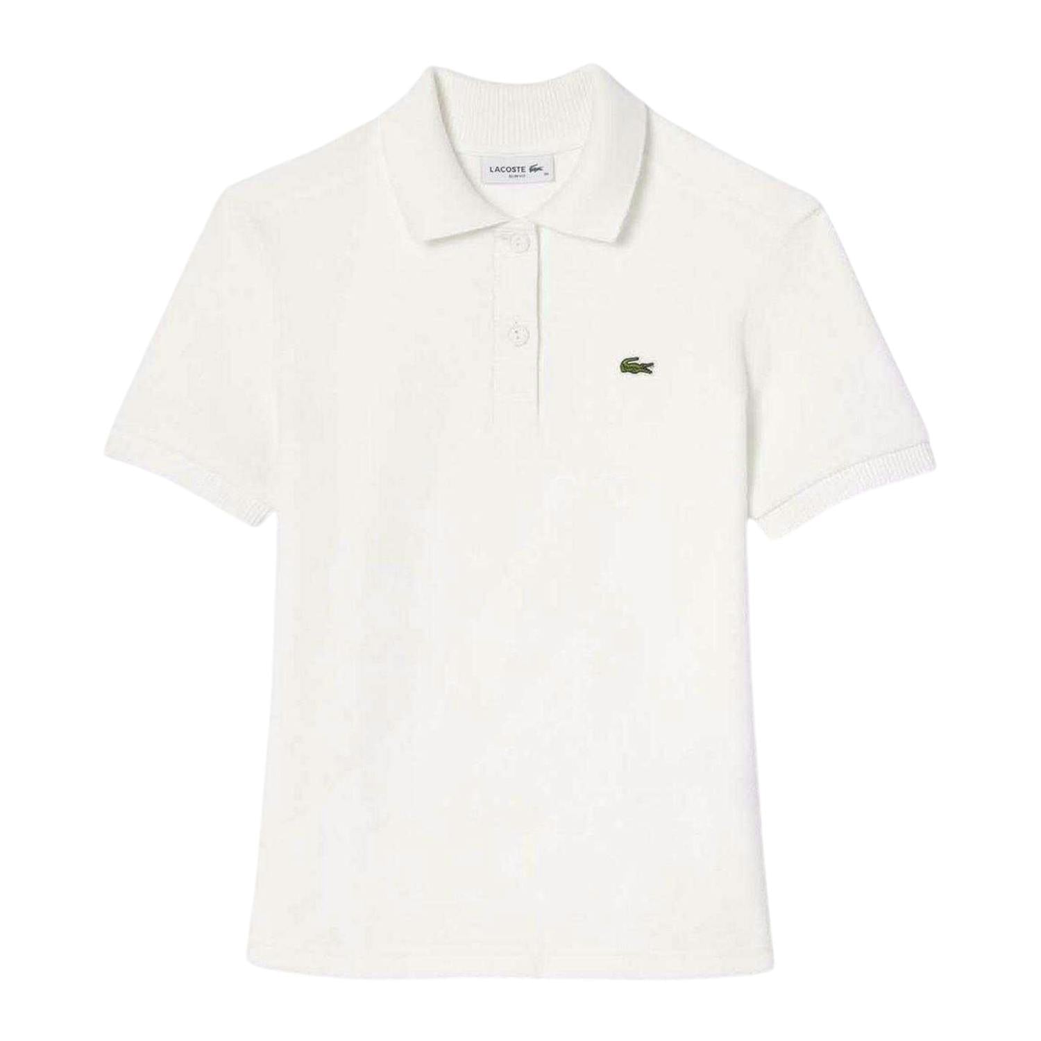 Lacoste Women's Cream Terry Slim Short-Sleeved Polo Shirt - 6 Uk - 100% Mixed
