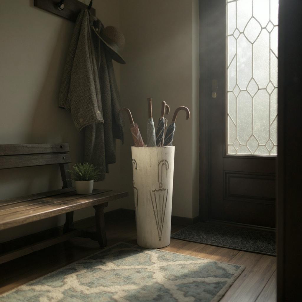 Rackhams Cream Msl 49Cm Metal Umbrella Stand