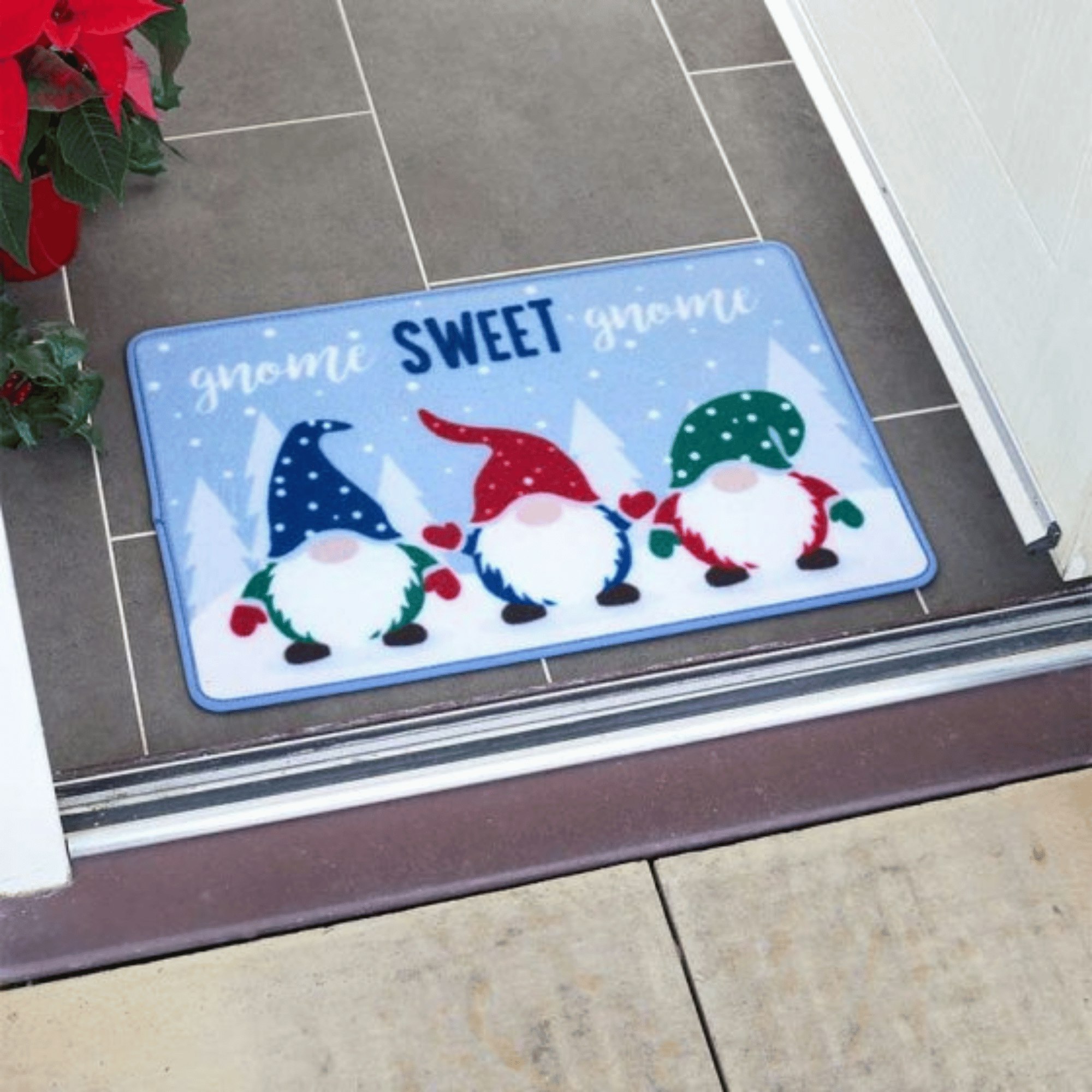 B&Q - 60Cm X 40Cm Gnome Sweet Gnome Fabric Christmas Doormat - Image 3