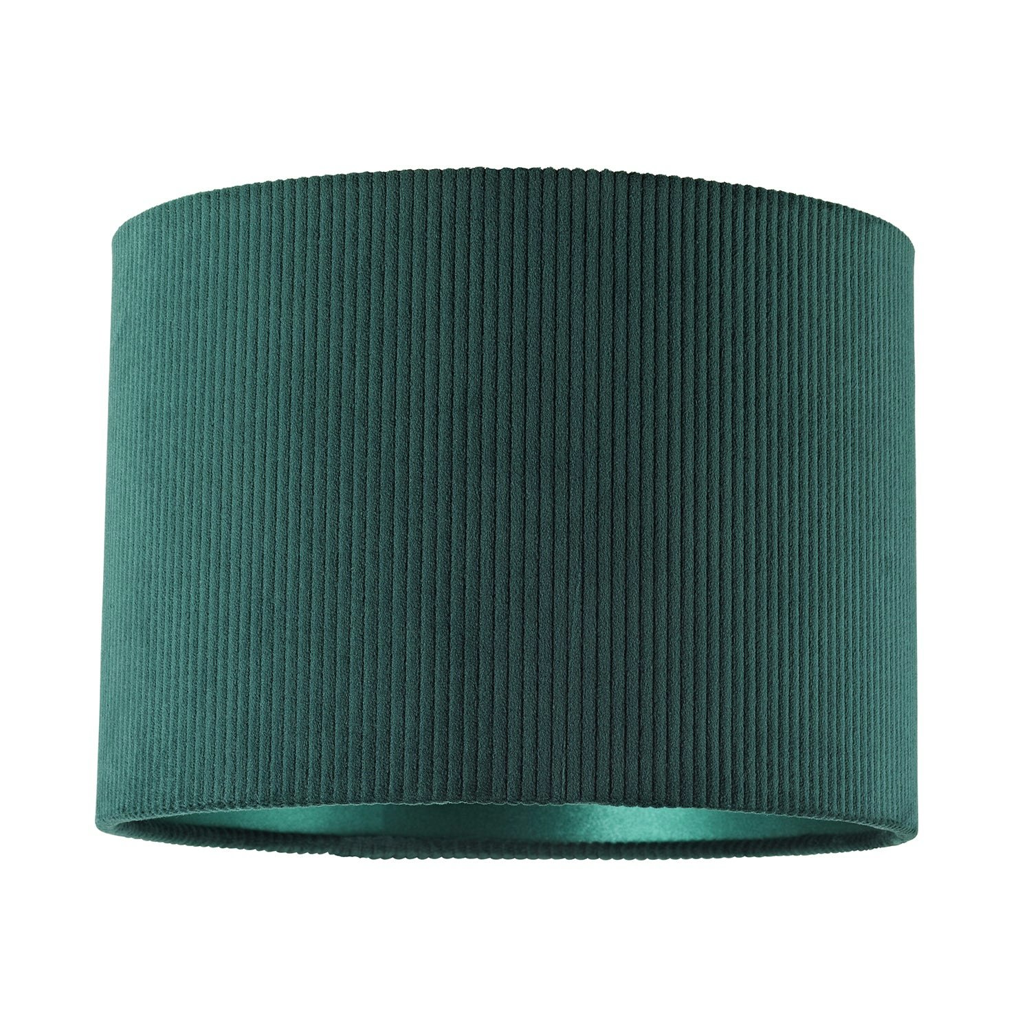 Happy Homewares Dark/Green Forest Corduroy Fabric 10' Lamp Shade With Inner Emerald Satin Lining