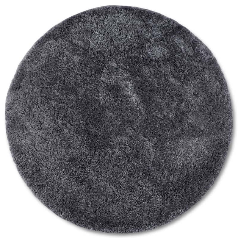 Hanse Home Dark/Grey Myk Olaf High Pile Rug Plain Design - Ø 160 Cm