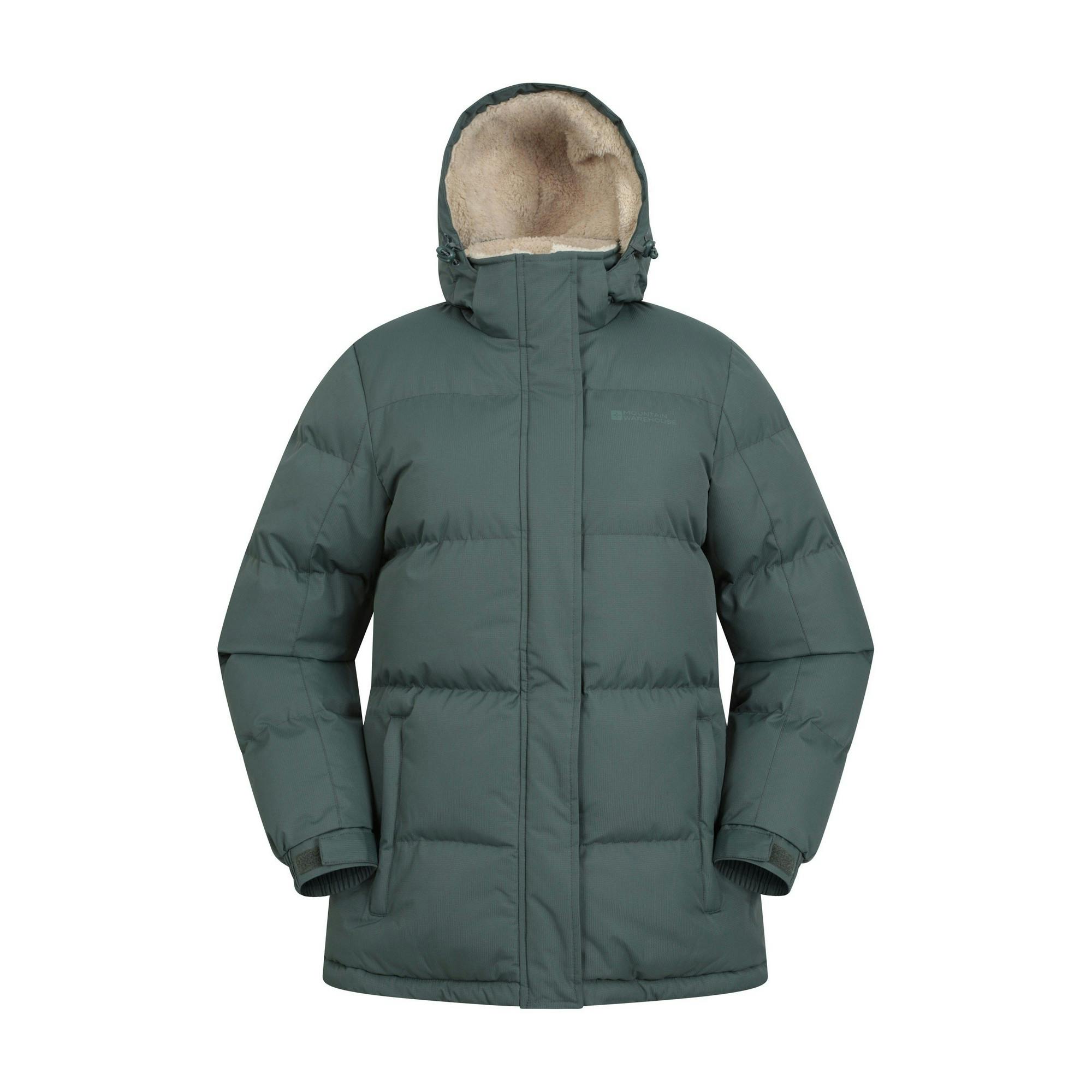 Mountain Warehouse Women's Green Snow Borg Lined Padded Jacket - Khaki - 6 Uk - Khaki - 100% Mixed