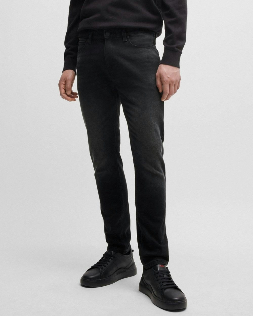 Hugo Men's Black 734 Extra-Slim Fit Jeans In Stretch Denim Nos - 005 - W30 L32