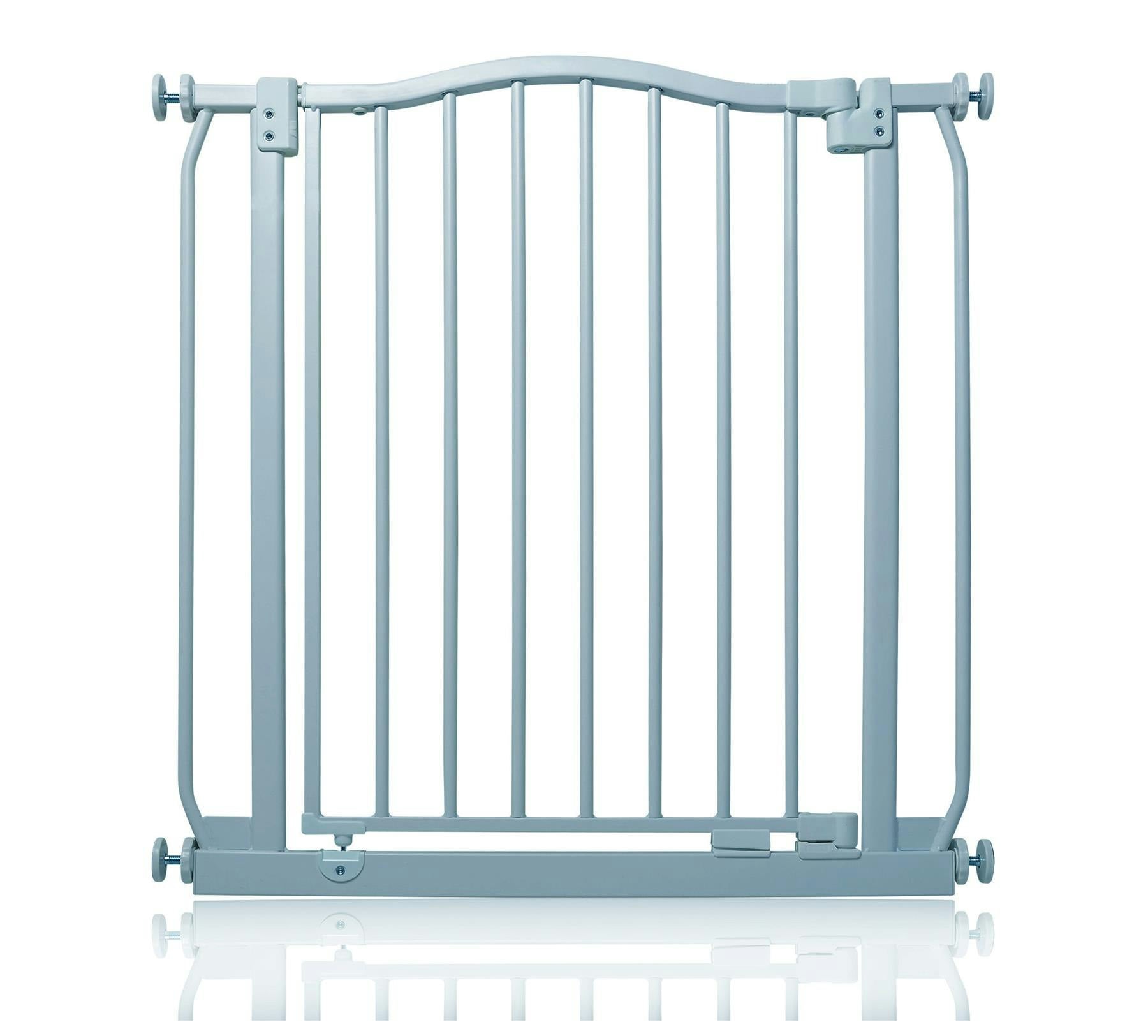 Safetots Grey Curved Top Safety Gate, 71Cm - 80Cm, Matt Pressure Fit Stair Gate - Metal - 71Cm -80Cm