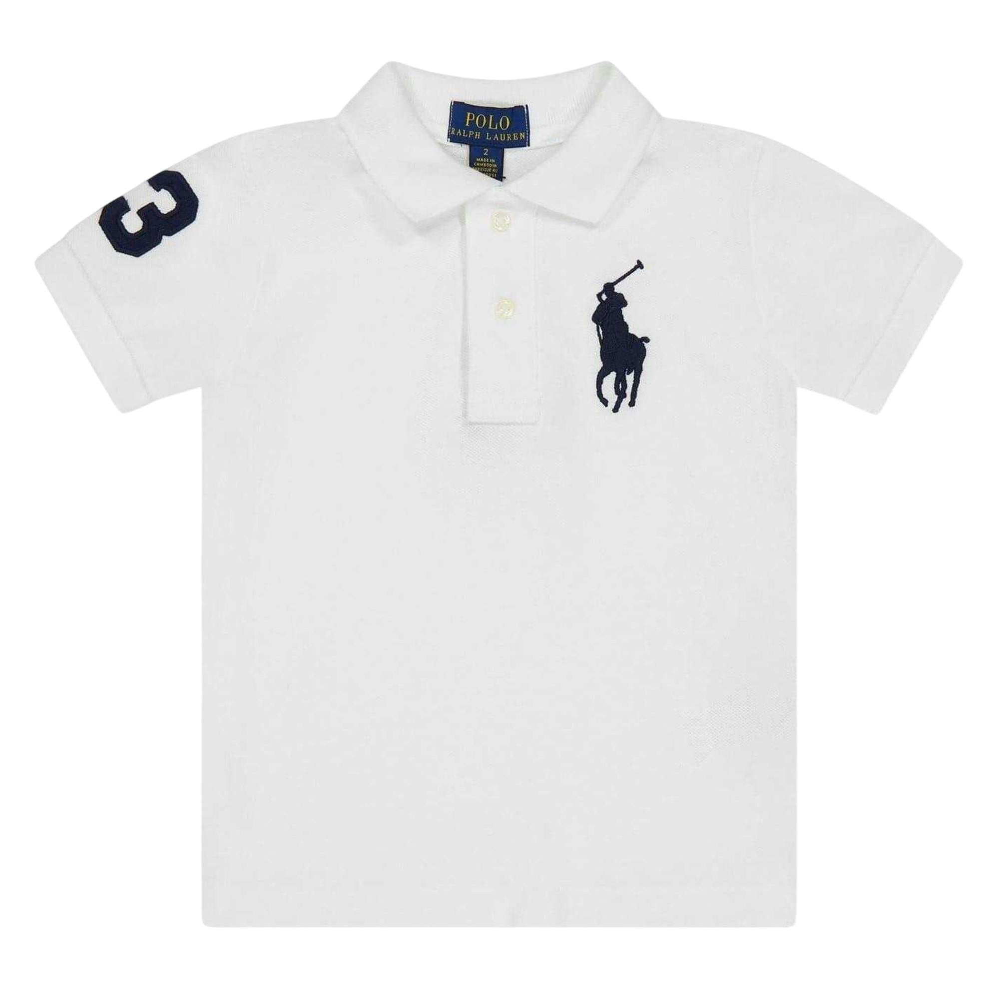 Ralph Lauren White Kids Embroidered Logo Polo Shirt - 8-9 Years - 100% Mixed
