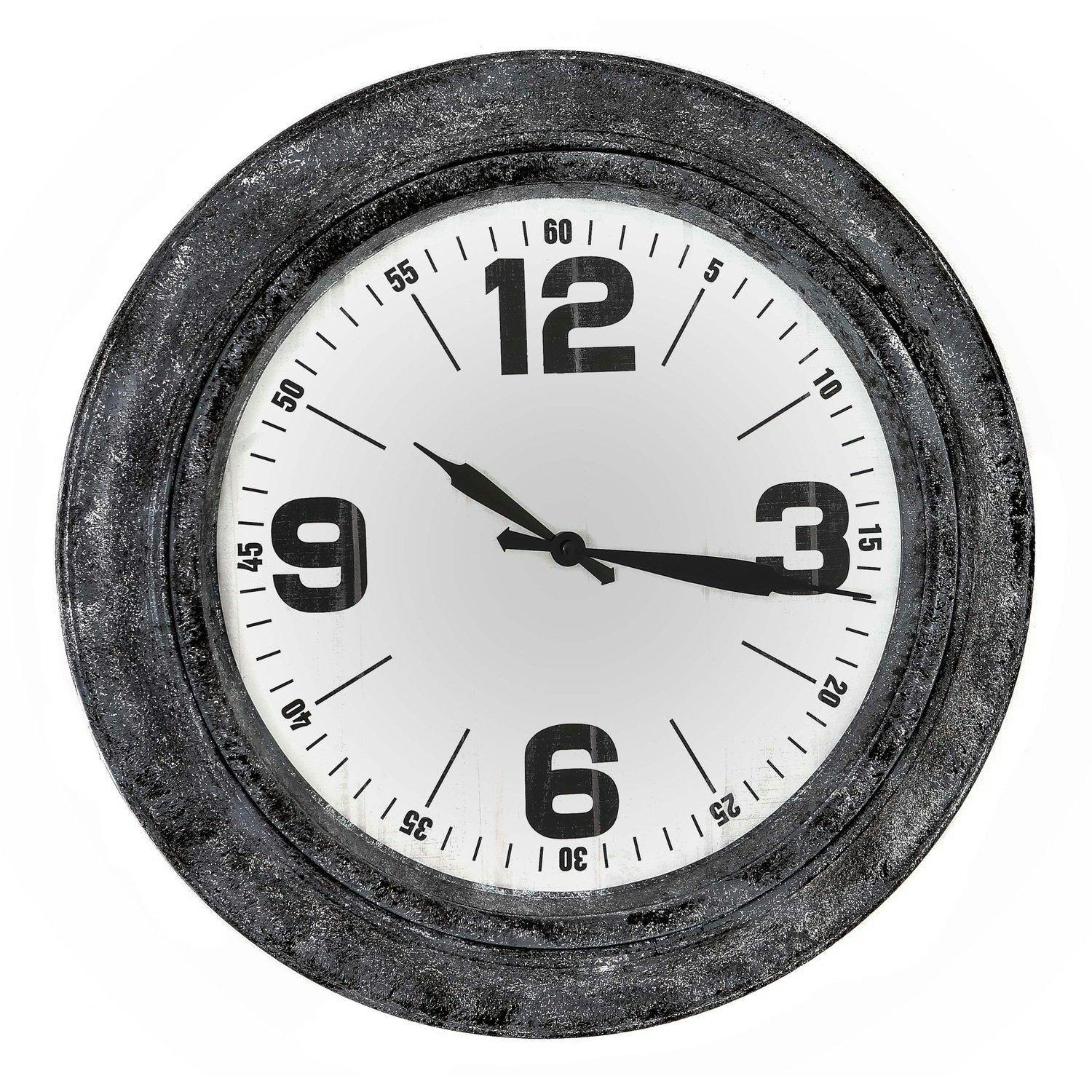 Hill Interiors Silver/Black Roco Wall Clock - 5Cm X 45Cm - 100% Mixed