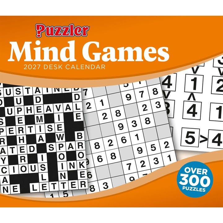 Mind Games, Puzzler Desk Calendar 2027, Desk Calendars, Day To View, Entertainment, Gift