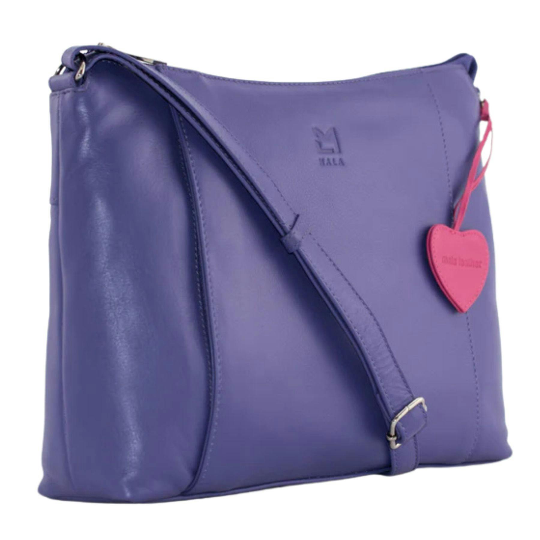 Mala Leather Purple Anishka Heart Slouch Bag - Leather