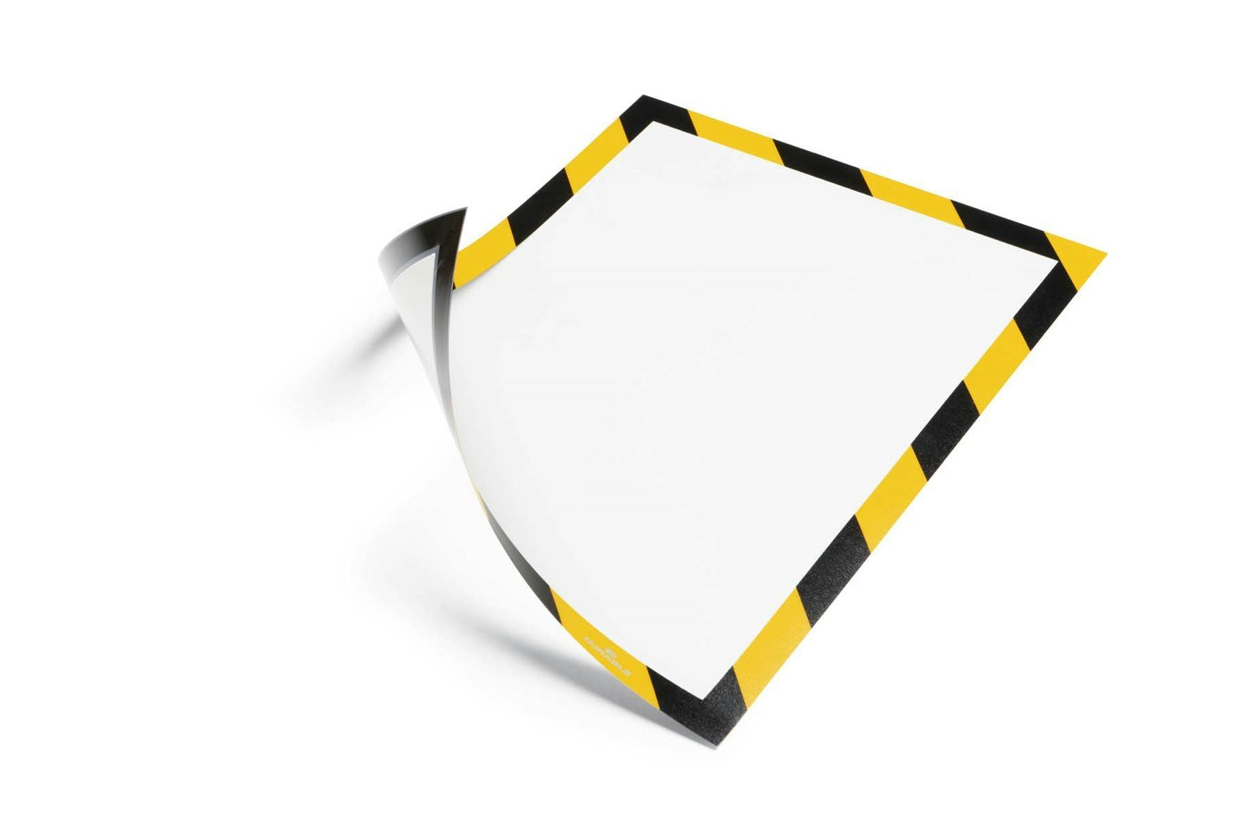 Rackhams Yellow/Black Duraframe Magnetic Signage Hazard Frame | 5 Pack | A4 &