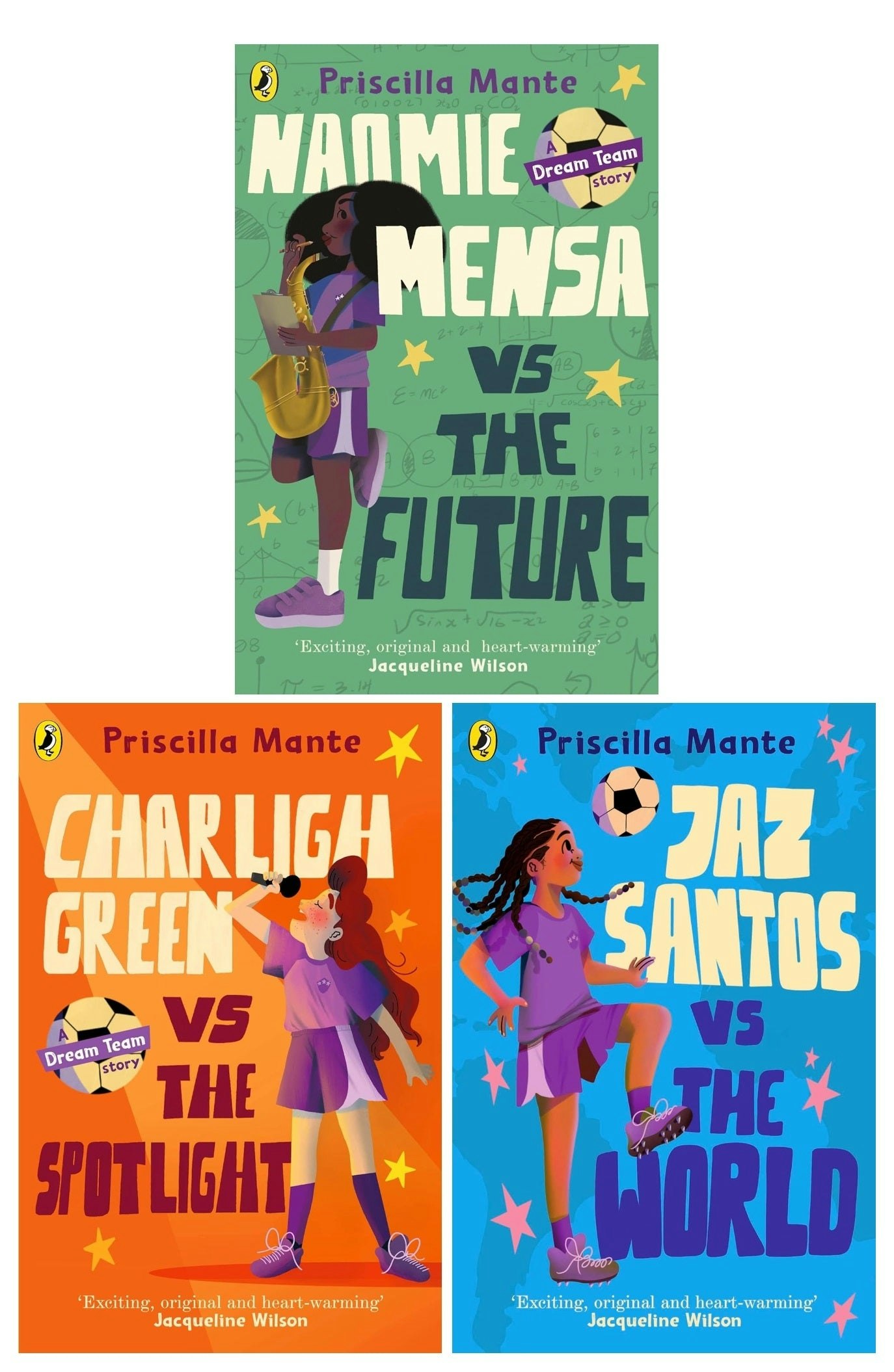 Puffin Girls Green The Dream Team Series Book Set Charligh Vs The Spotlight, Jaz Santos Vs The World & More Size 3