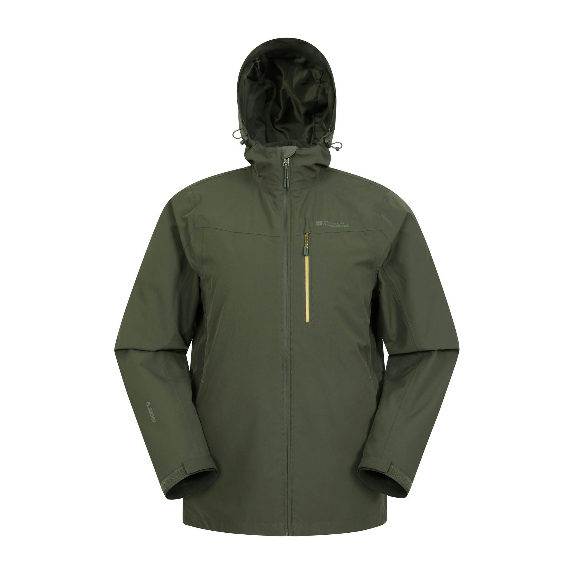 Mountain Warehouse Men's Green Brisk Extreme Colour Block Waterproof Jacket - 3XL - 100% Polyester
