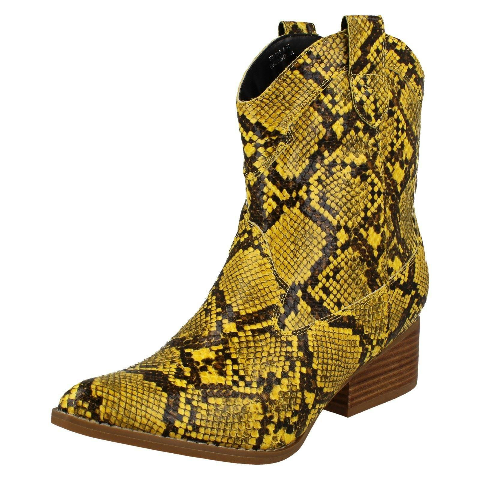 Spot On Women's Ankle Boots F51018 - Lemon - Uk 3
