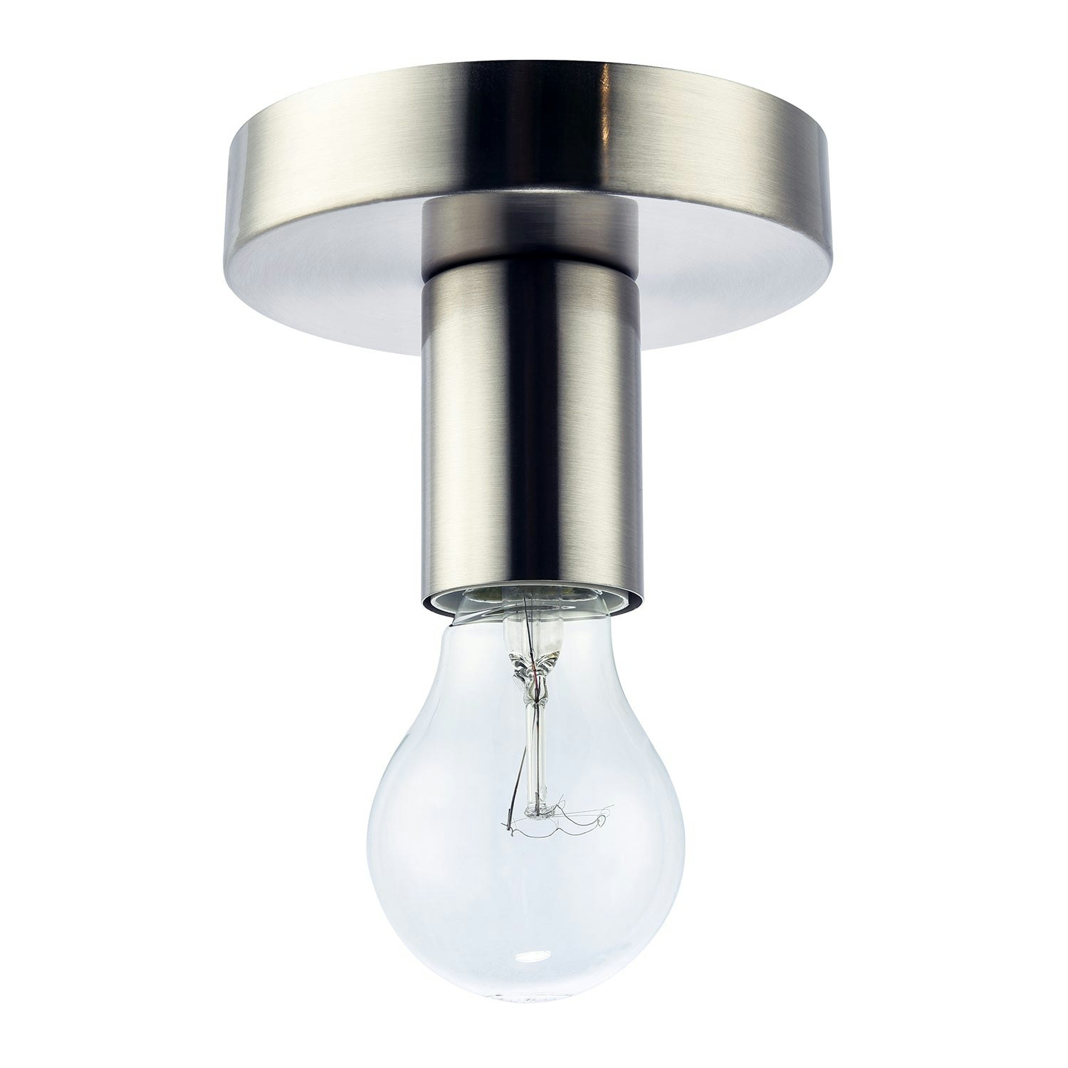 Rackhams Light Satin Nickel Ceiling Or Wall Fitting For Industrial Style Bulbs