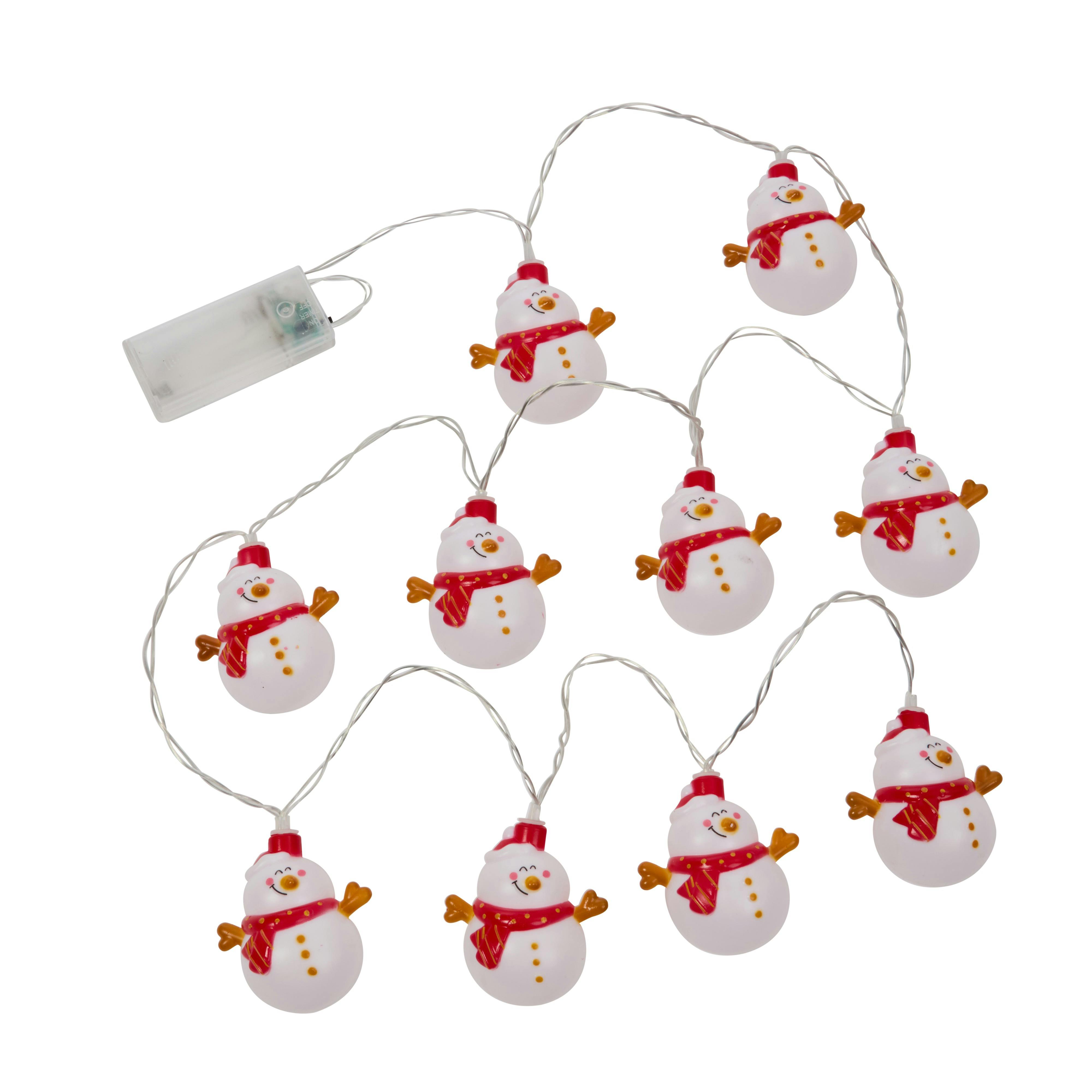  - Merry Snowman Led String Lights Set Of 10 - Image 4