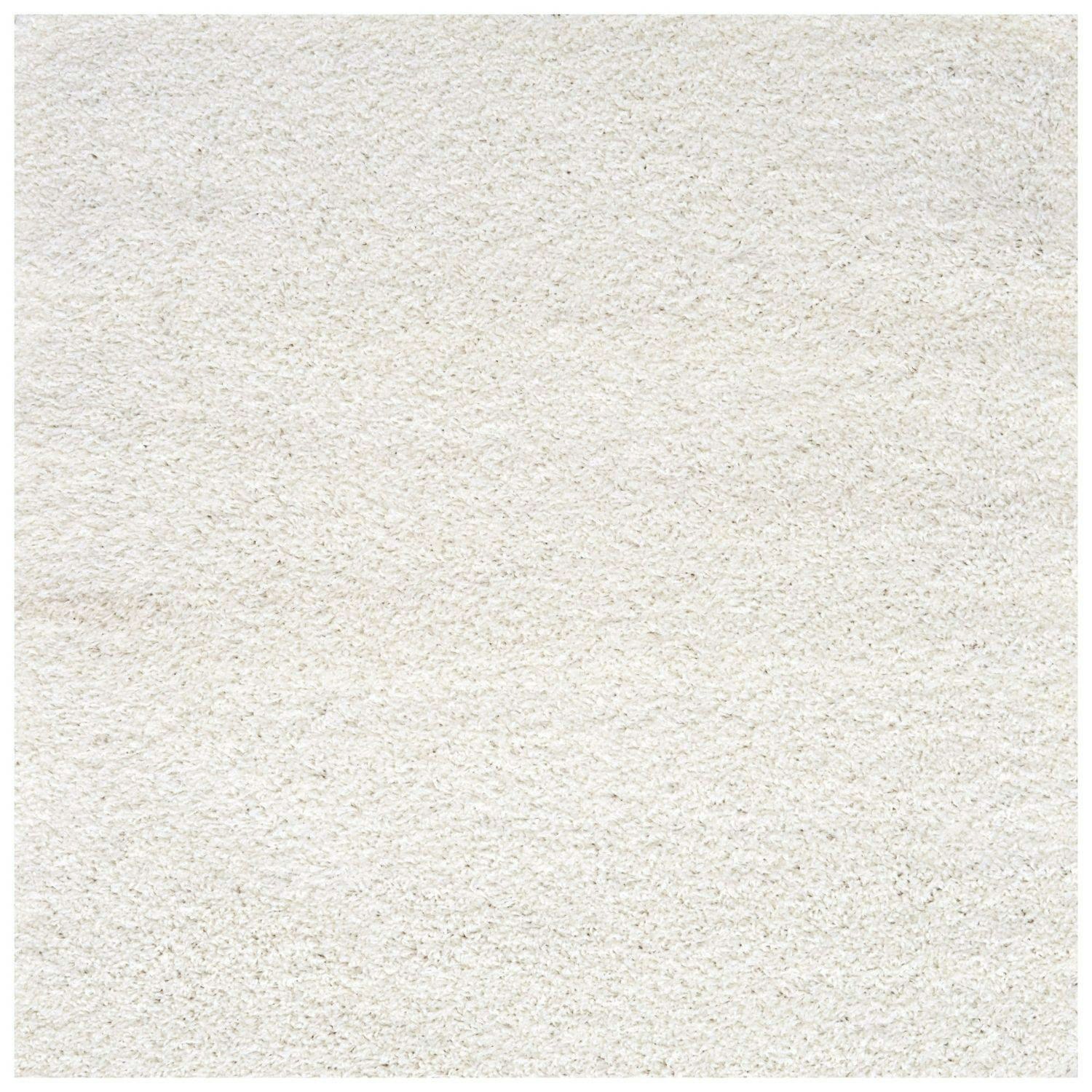 The Rugs White Myshaggy Solid Rug - 120X120 Cm