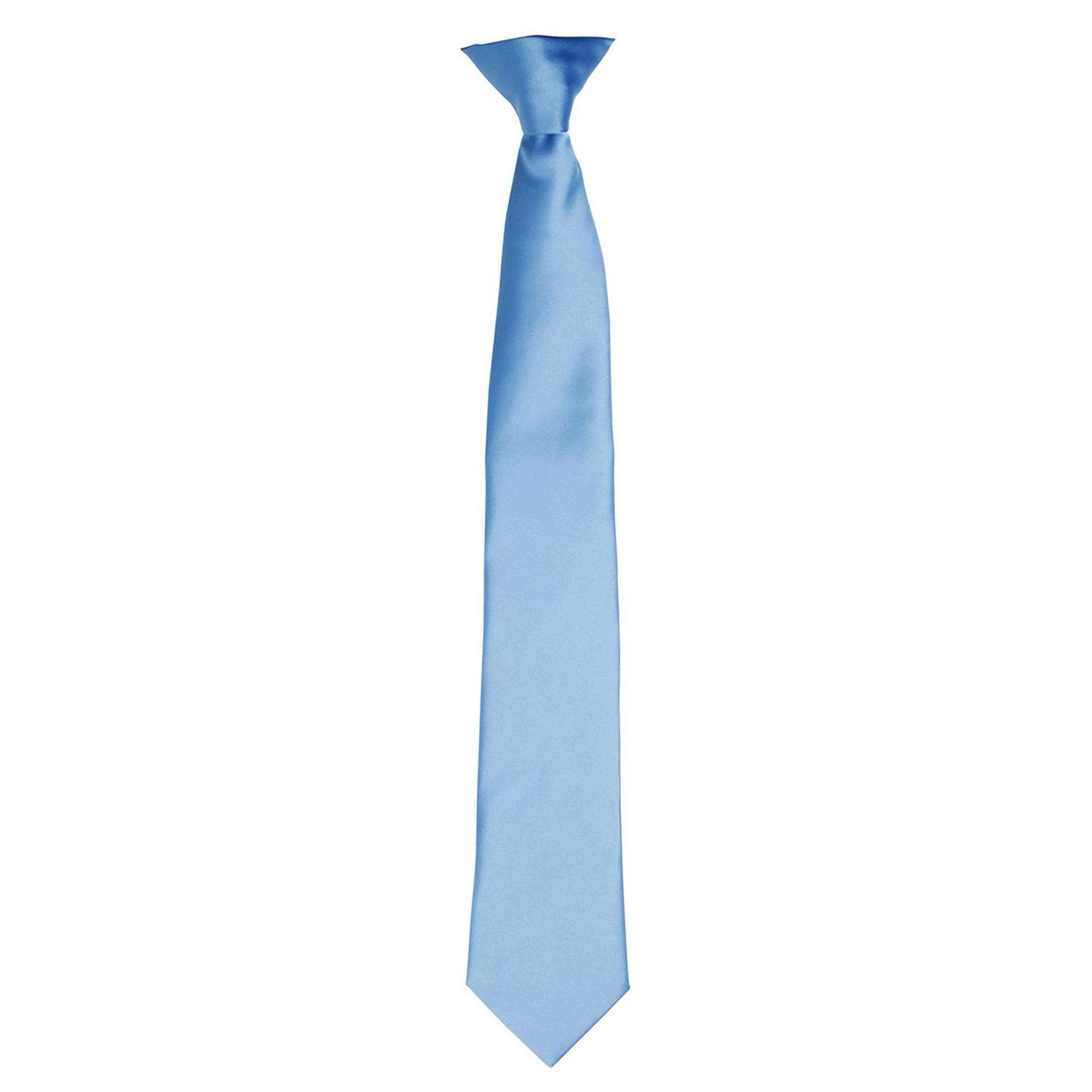 Premier Unisex Mid Blue Satin Tie In - Image 3