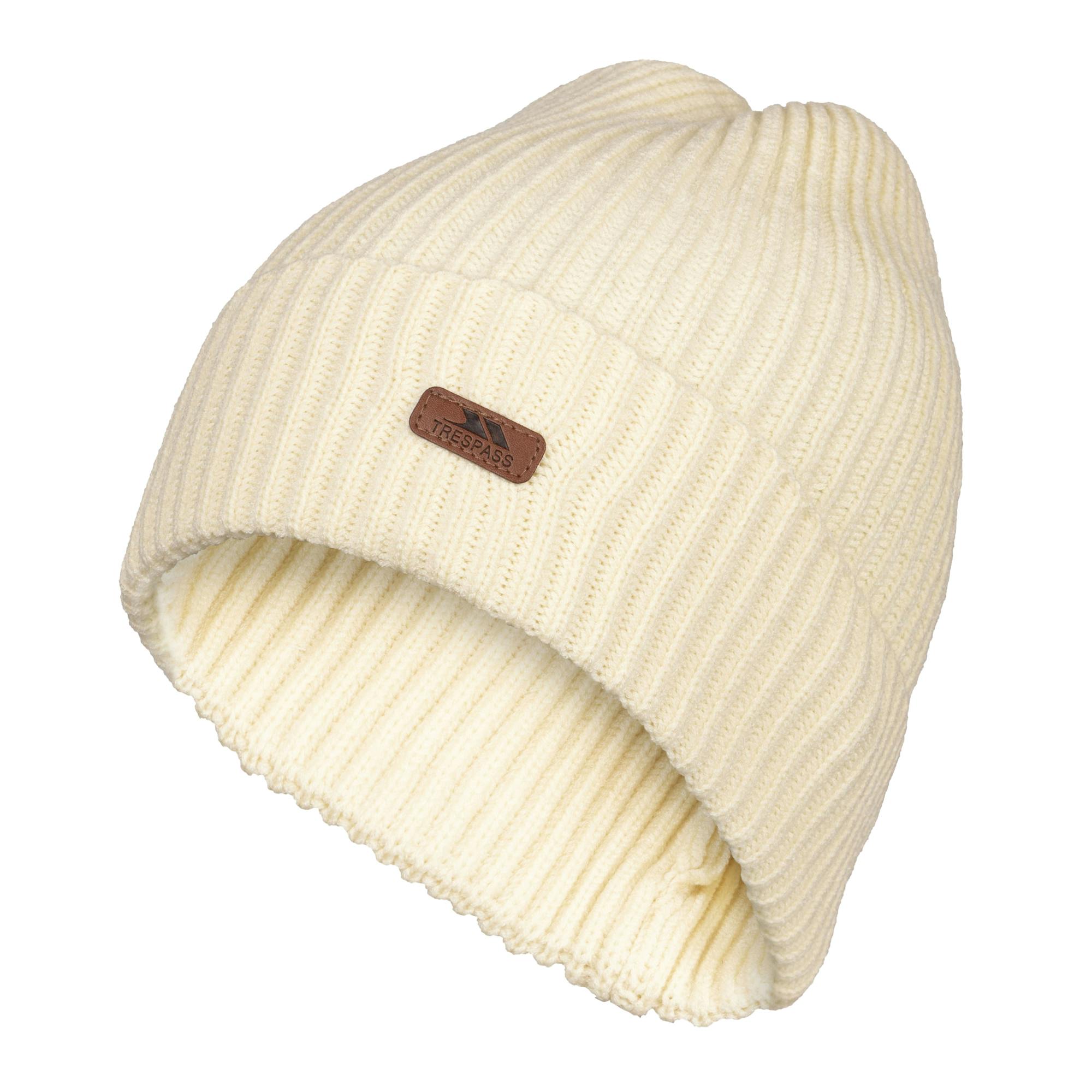 Trespass Unisex Cream Adult Dornan Beanie - S-M - 50% Bamboo/50% Viscose
