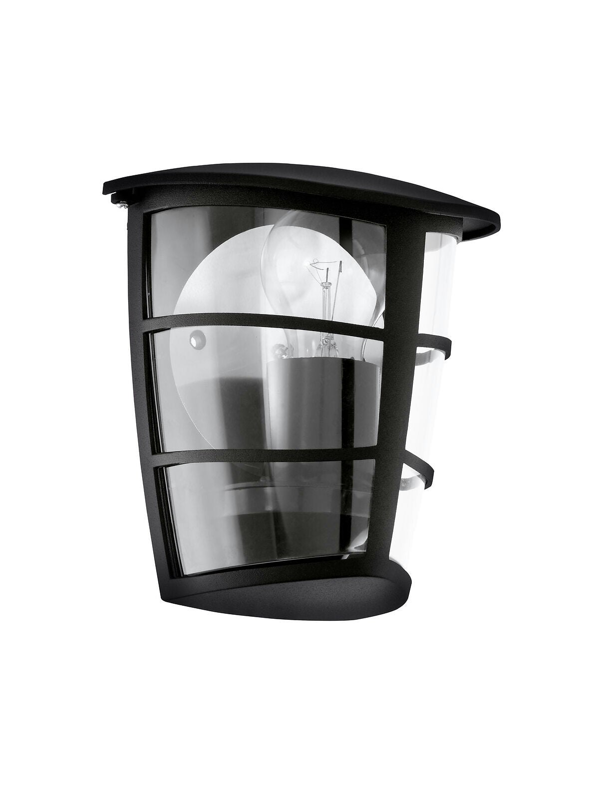 Rackhams Light/Black Ip44 Outdoor Wall Modern Lantern 1X 60W E27 Bulb Porch Lamp Size 1