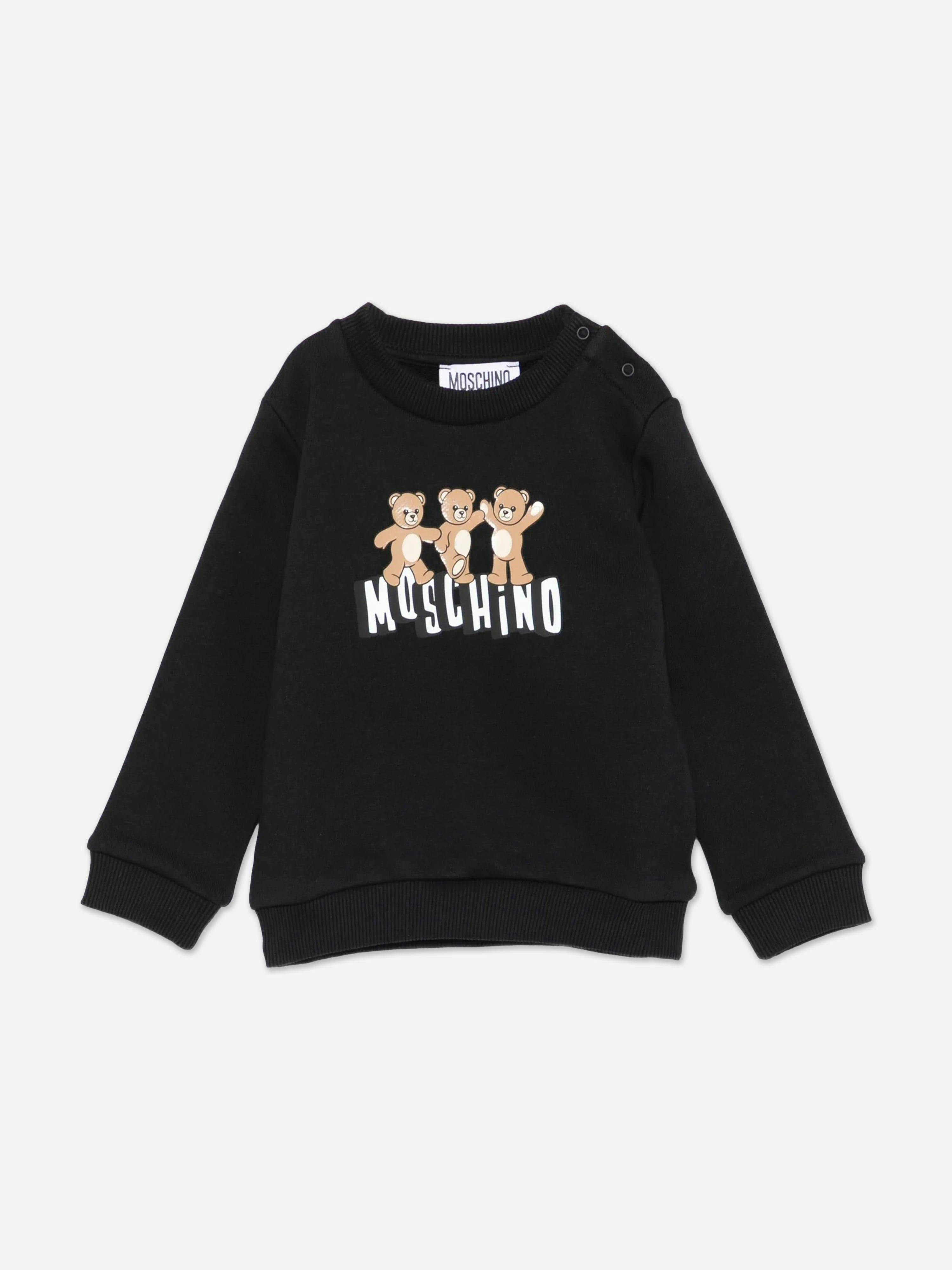 Moschino Kids Black Moschino Baby Teddy Bear Logo Sweatshirt In - 3 - 6 Mths