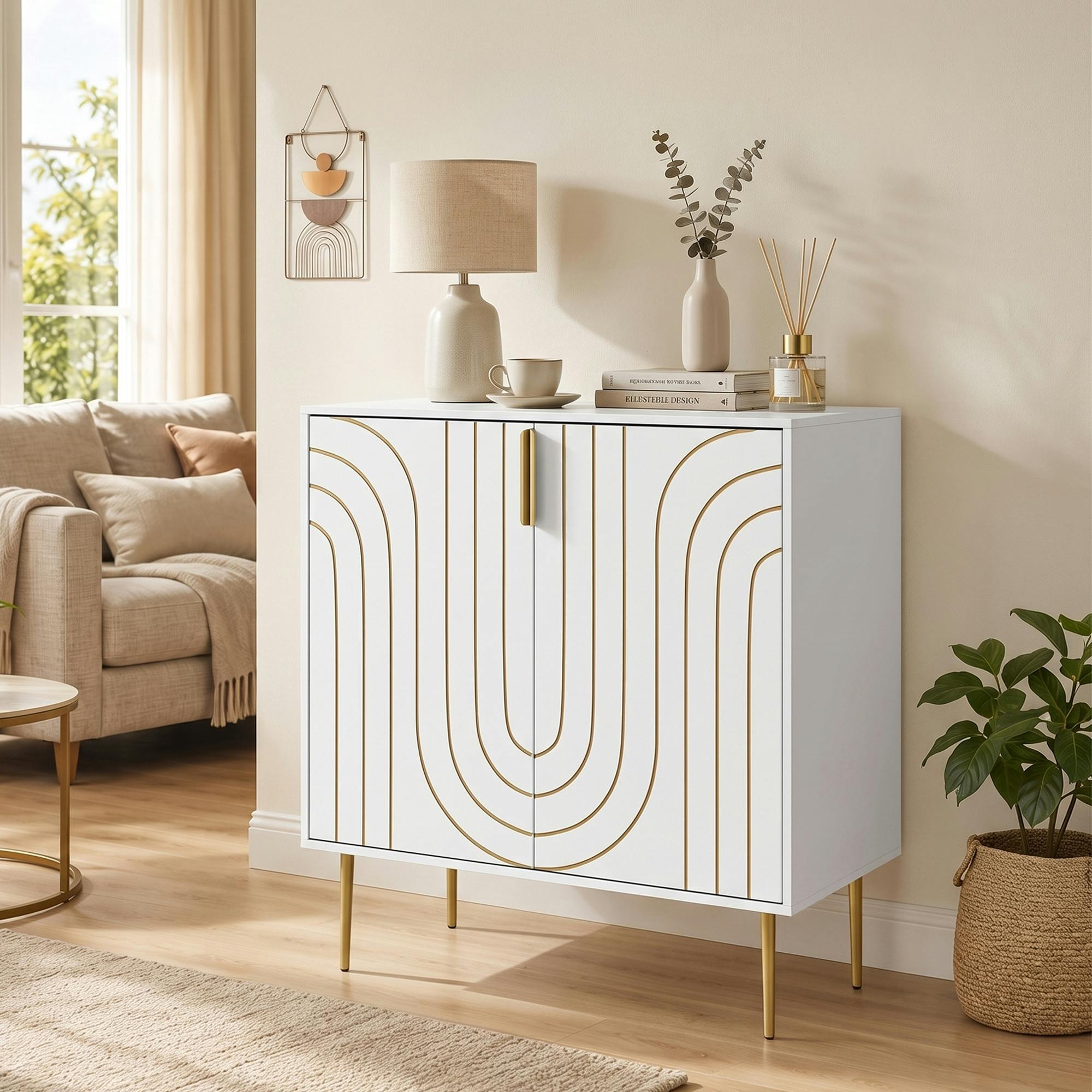 Rackhams White Modern Kitchen Cupboard With 2 Doors And Adjustable Shelf,