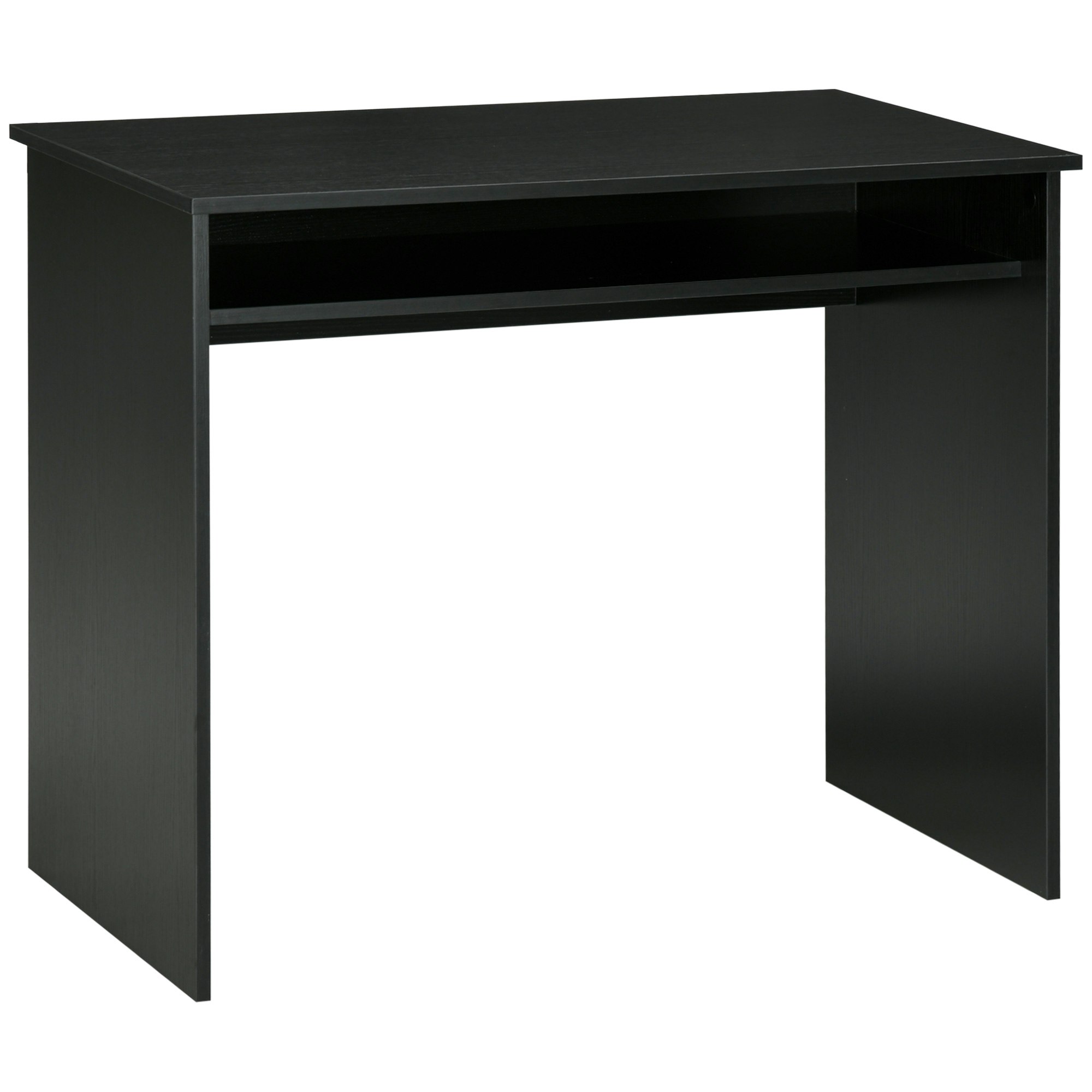 Homcom Black Computer Desk Writing Table Study Workstation Storage