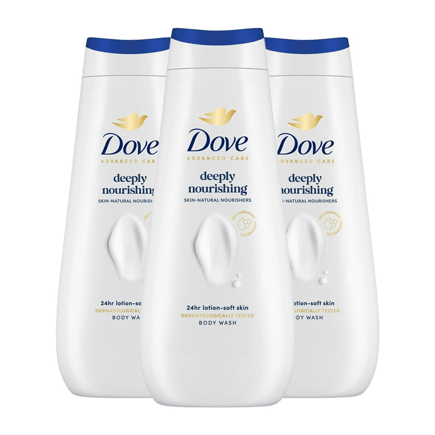 Dove Advanced Care Deeply Nourishing Body Wash 24H Micromoisture, 3X400ml - Image 3