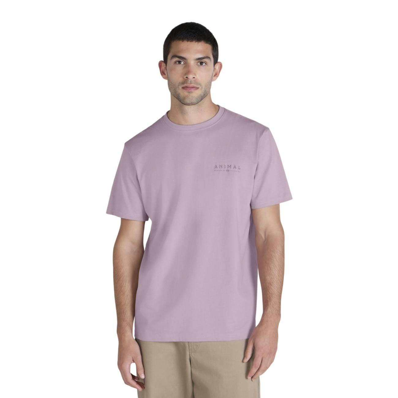Animal Men's Dark/Pink Chase Relaxed Fit T-Shirt - Xs - 100% Mixed