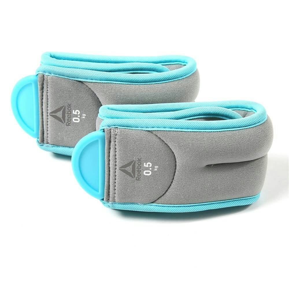 Reebok Women's Grey/Blue Training Ankle Weights - 0.5Kg
