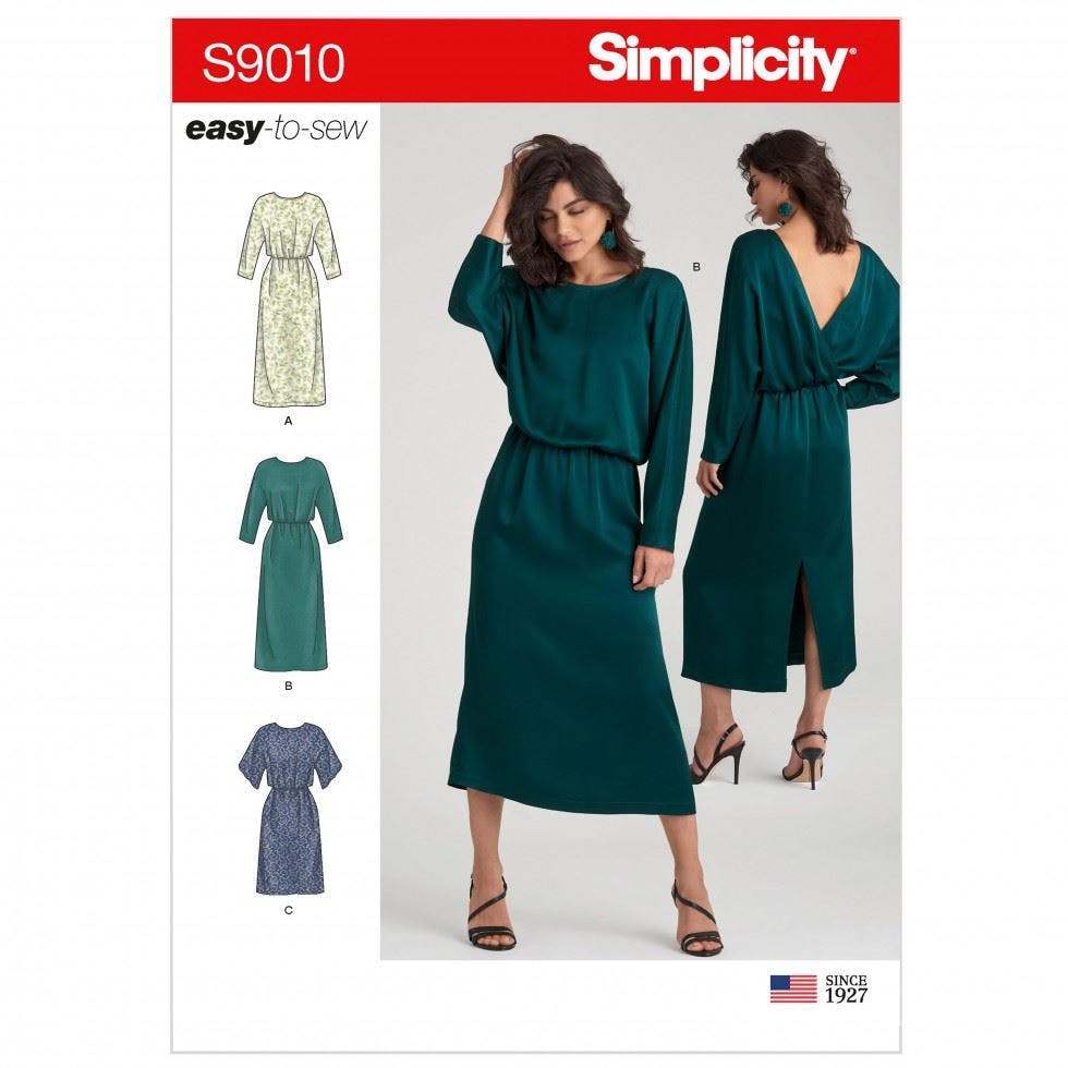 Simplicity Women's Sewing Pattern 9010, Dresses For H5 (6-8-10-12-14) - Easy - R5 (14-16-18-20-22)