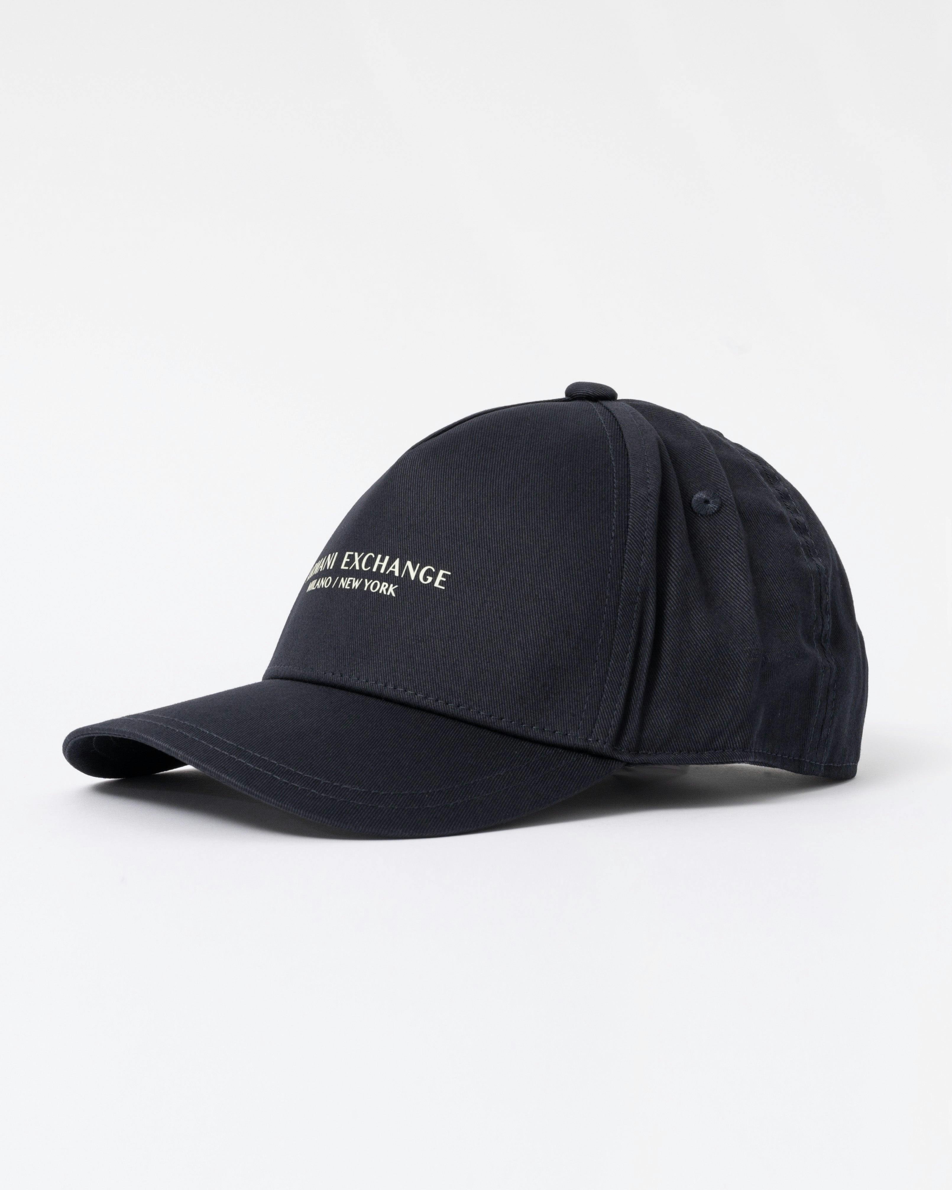 Armani Exchange Milano/New York Logo Baseball Cap - Deep Navy Ub101 - Deep Navy Ub101 - One Size
