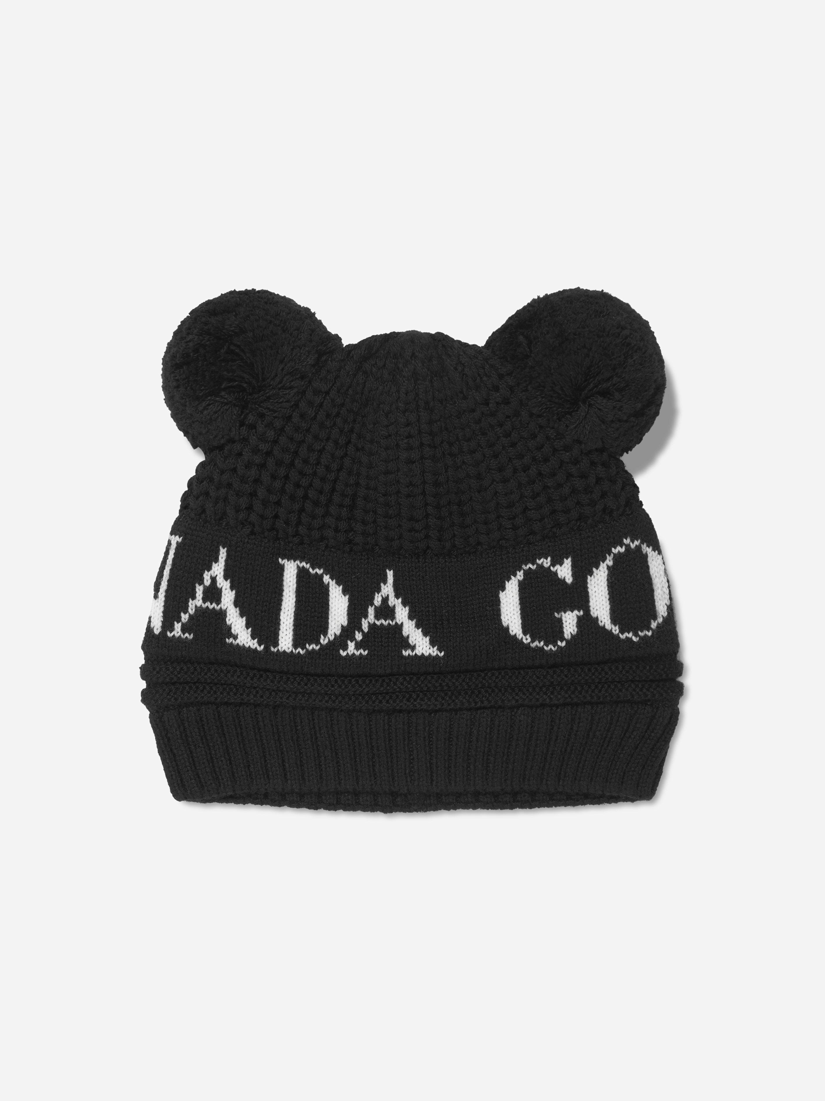 Canada Goose Black Baby Double Pom Pom Hat In - One Size