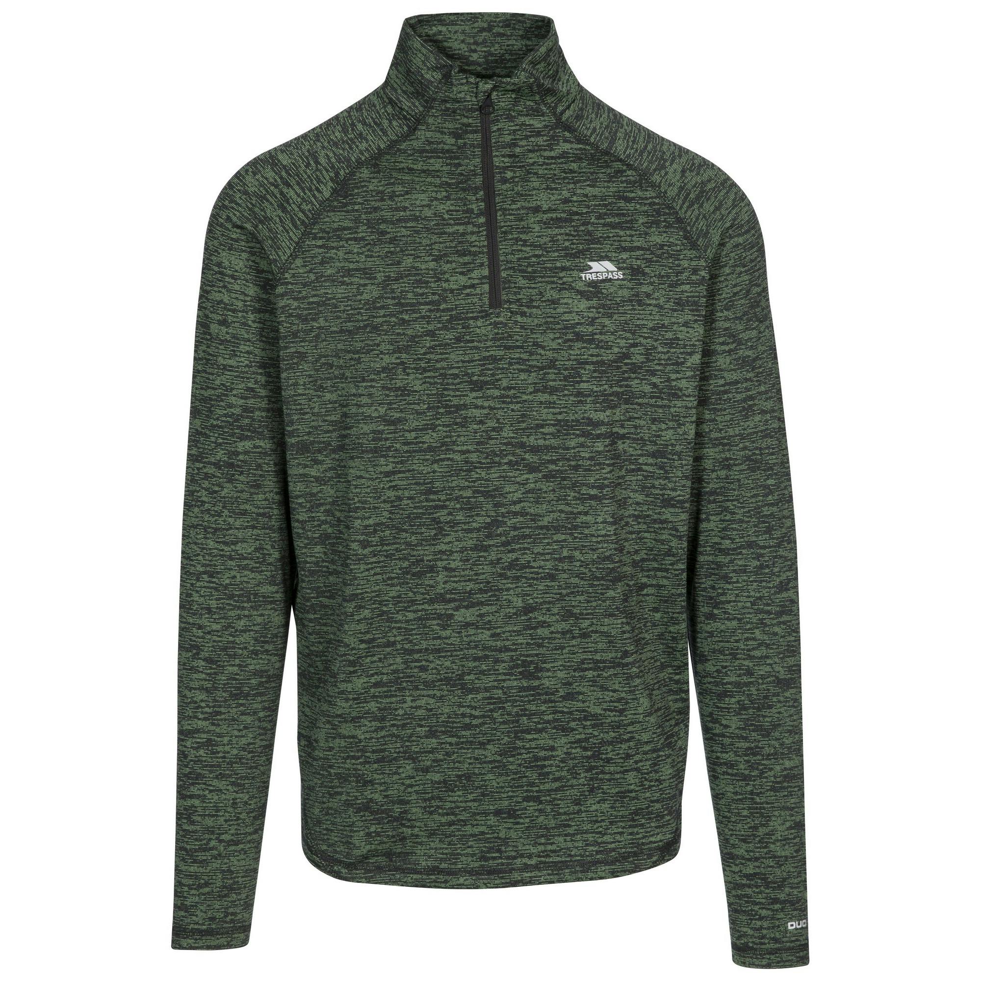 Trespass Men's Green Gerry Active Top - Bright Fleck - S - Bright Fleck - 88% Polyester/12% Elastane