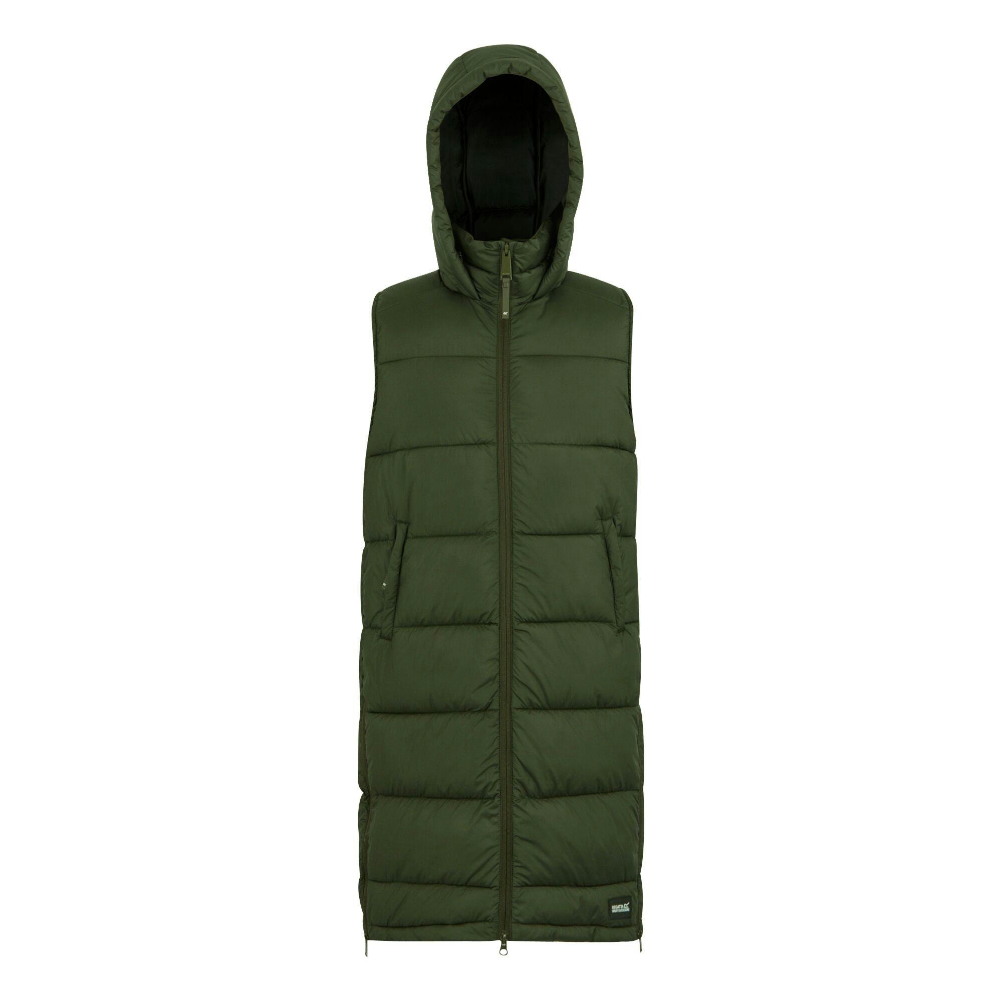 Regatta Women's Dark Ganella Long Length Gilet - Khaki - Khaki - 18 Uk