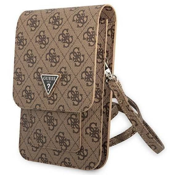 Guess Brown 4G Triangle Universal Phone Pouch With Strap - Guwbp4tmbr