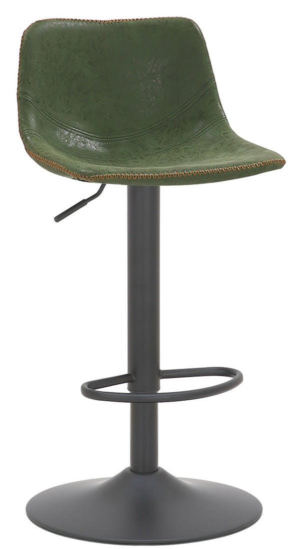Lamboro Antico Faux Leather Adjustable Bar Stool, Sage Green Seat - Image 2