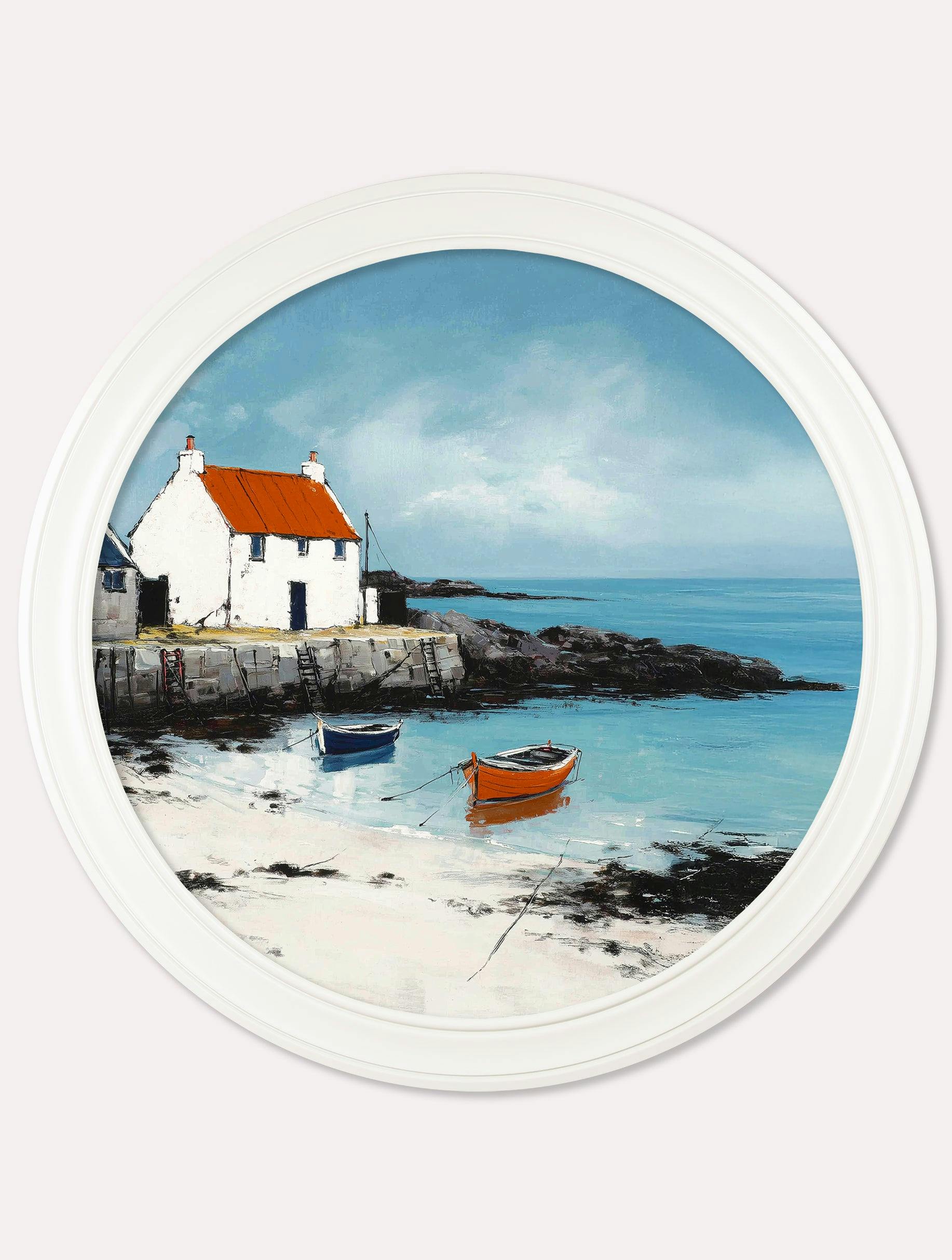 Rackhams White The Coastal House - Oxford Strong Round Frame - The Coastal House - 96 X96cm