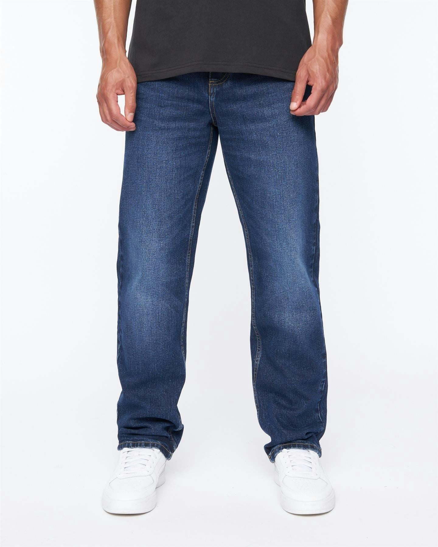 Duck And Cover Rushawn Relaxed Fit Jeans Mid Wash - W30 L32