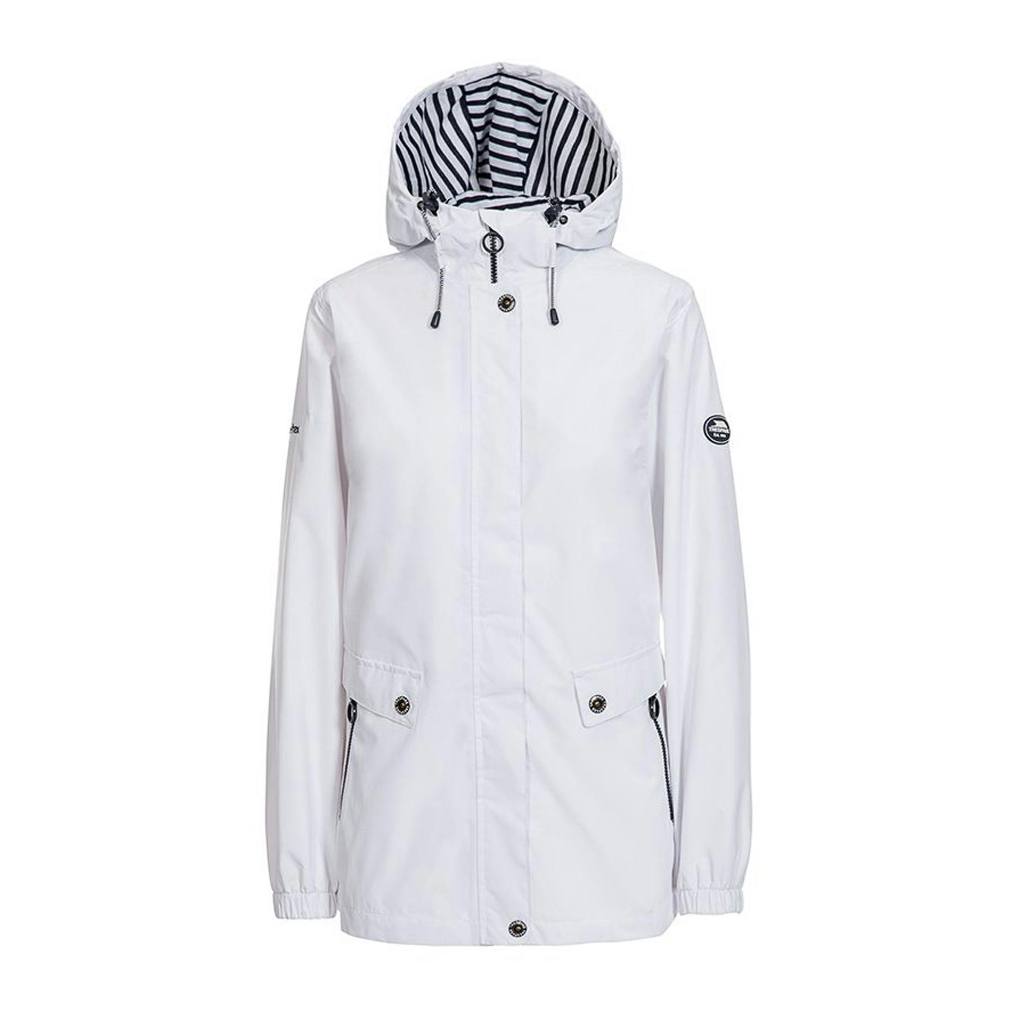 Trespass Women's White Flourish Waterproof Jacket - Xs - 100% Polyester