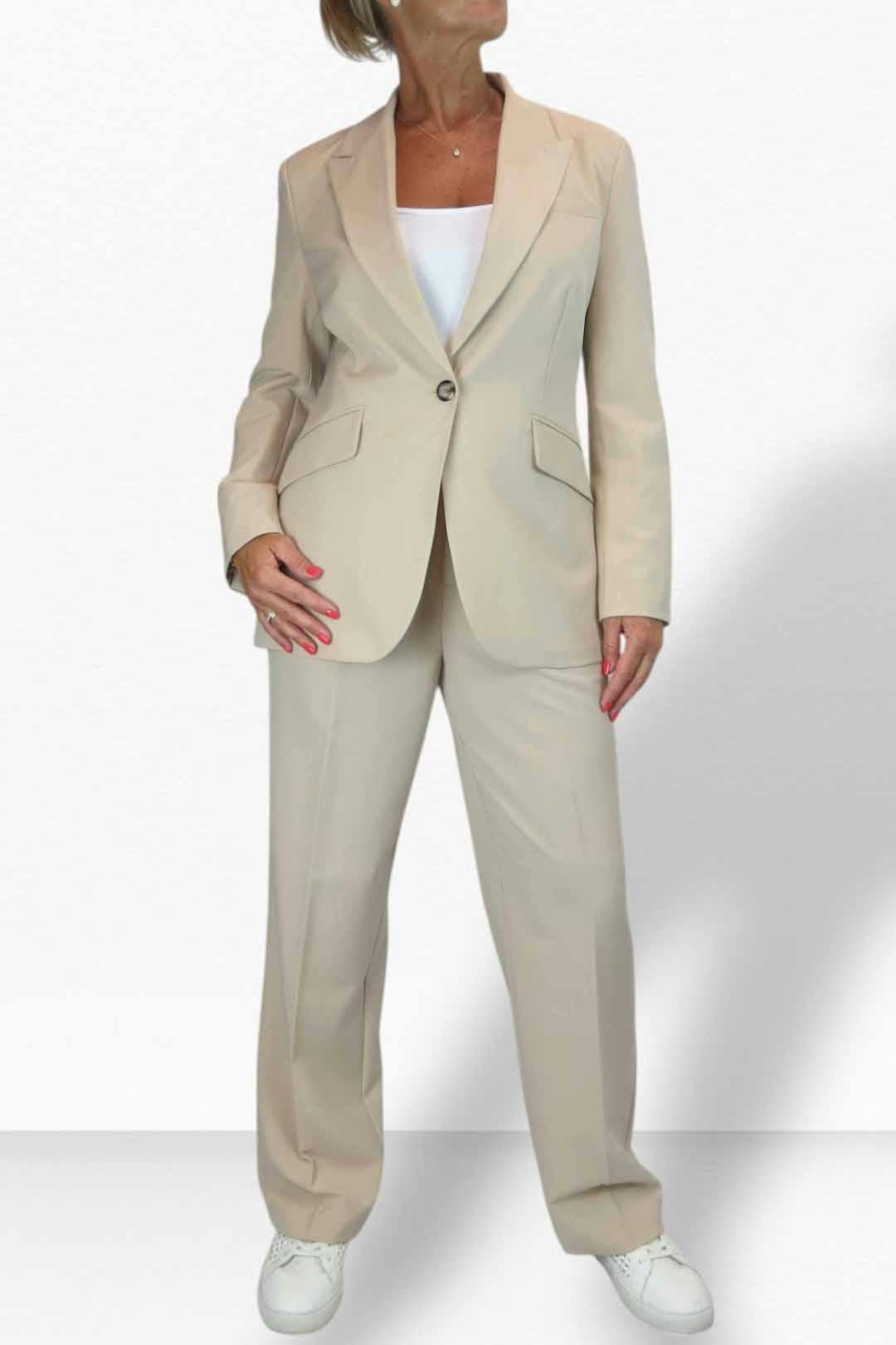Paulo Due Women's Beige 2 Piece Tailored Trouser Suit - 18