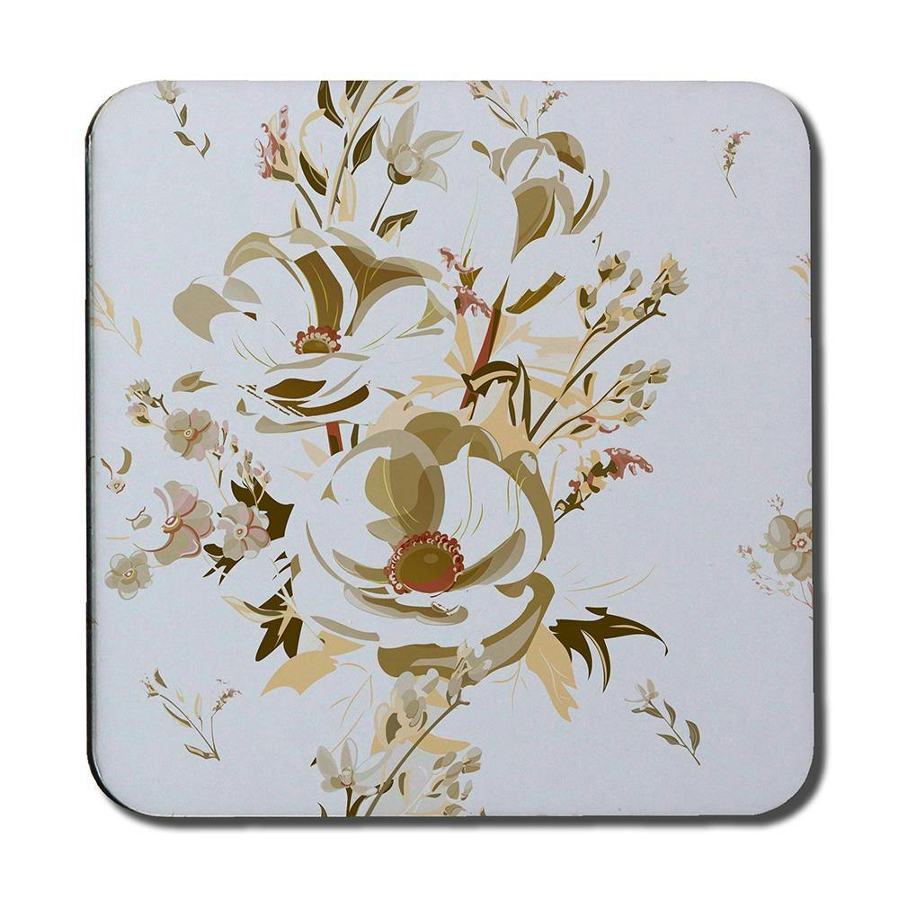 Benjamin Tate Design Golden Flower Print (Coaster)